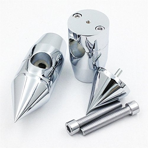 HTTMT Spike Handlebar Risers for Harley Cruisers & Choppers, 1" Chrome Finish