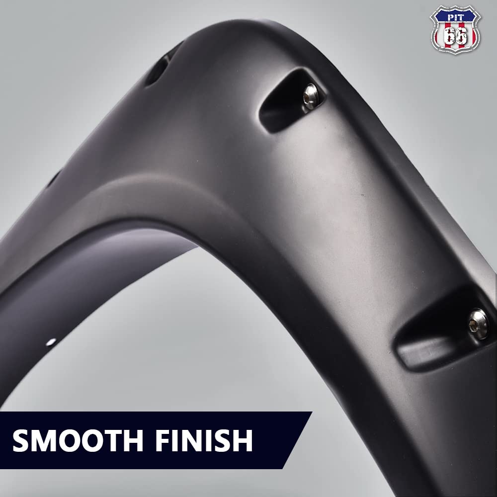 Pit66 Fender Flares, Compatible With 2009-2014 Ford F150 Styleside(Not For Platinum And Raptor Models), Wheel Flares Set Paintable Riveted Smooth Matte Black Pocket Style, 4 Pcs
