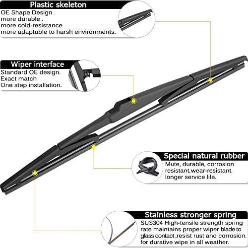 Autoboo 24''+18'' Windshield Wipers With 14'' Rear Wiper Blade Replacement For Hyundai Santa Fe 2012 2011 2010 2009 208 2007 Maz