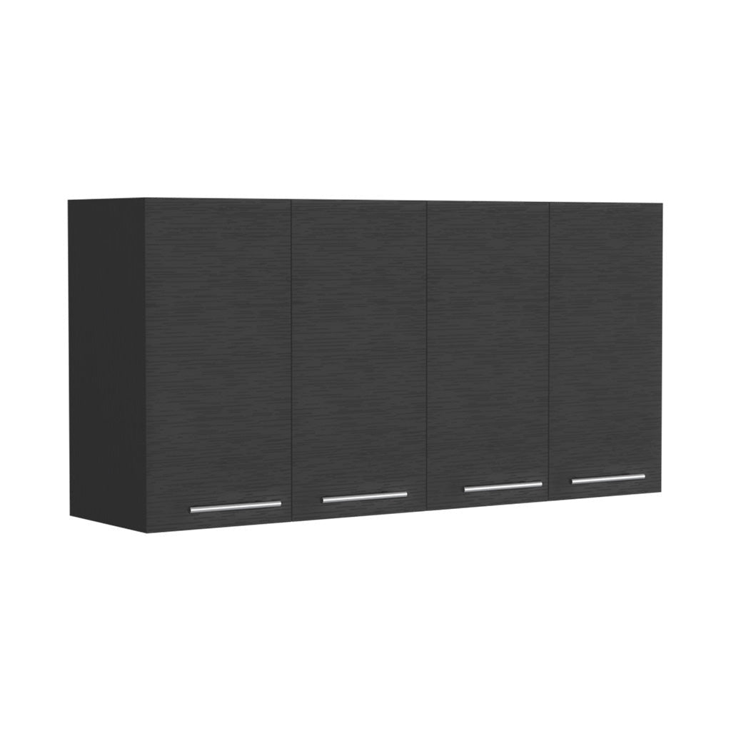 47 Black and White Wall mounted Accent Cabinet With Five Shelves