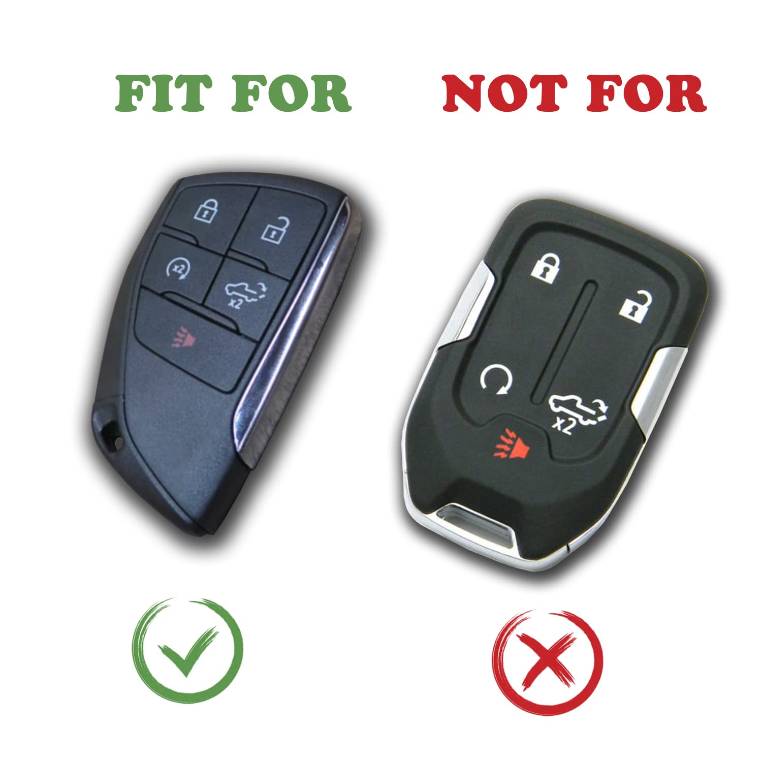 Tandrive Key Fob Cover For 2022 2023 2024 2025 Chevy Silverado 1500 Gmc Sierra 1500, 2024 2025 Silverado Sierra 2500Hd 3500Hd, Silicone, 2-Pack, Black Blue