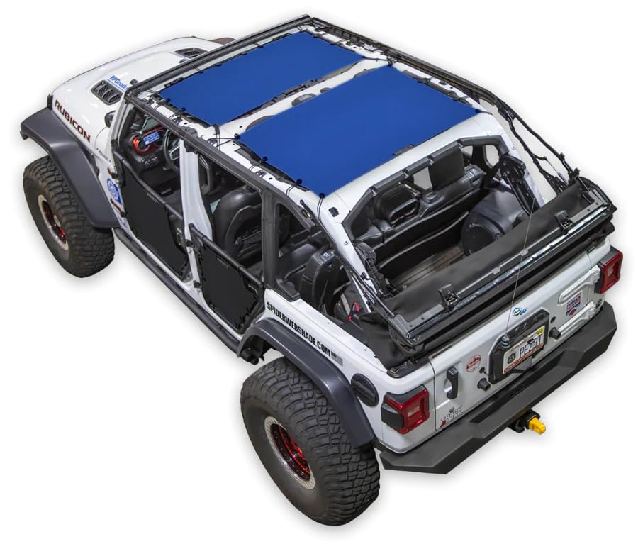 Spiderwebshade Mesh 2 Piece Front And Rear Sun Shade Top Compatible With Jeep Wrangler Jl 4 Door 2018 Until Current All Trims Ma