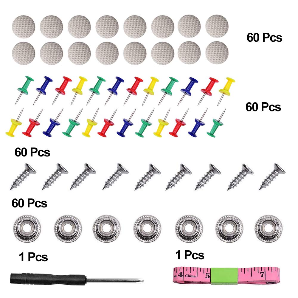 RICWINA 60 pcs Automotive Car Roof Headliner Repair Button, Universal Auto Roof Snap Rivets Retainer Design for Car Roof Flannel