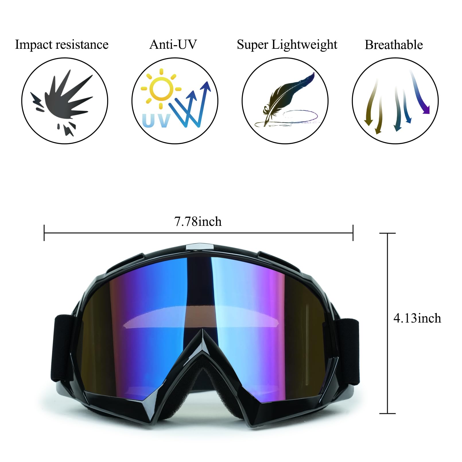 Xyop Dirt Bike Goggles Atv Motorcycle Goggles 2-Pack Motocross Goggles For Adult Men Women Youth Kids Helmet Goggles Utv Bike Go