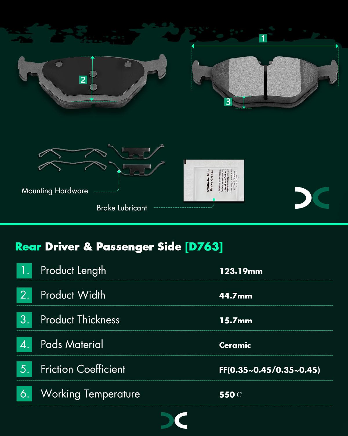 Scitoo Ceramic Brake Pads, 4Pcs Rear Brake Pads Brakes Kits Fit For Bmw 318Is,318Ti,3I,323Ci,323I,323Is,325Ci,325I,325Is,325Xi,3