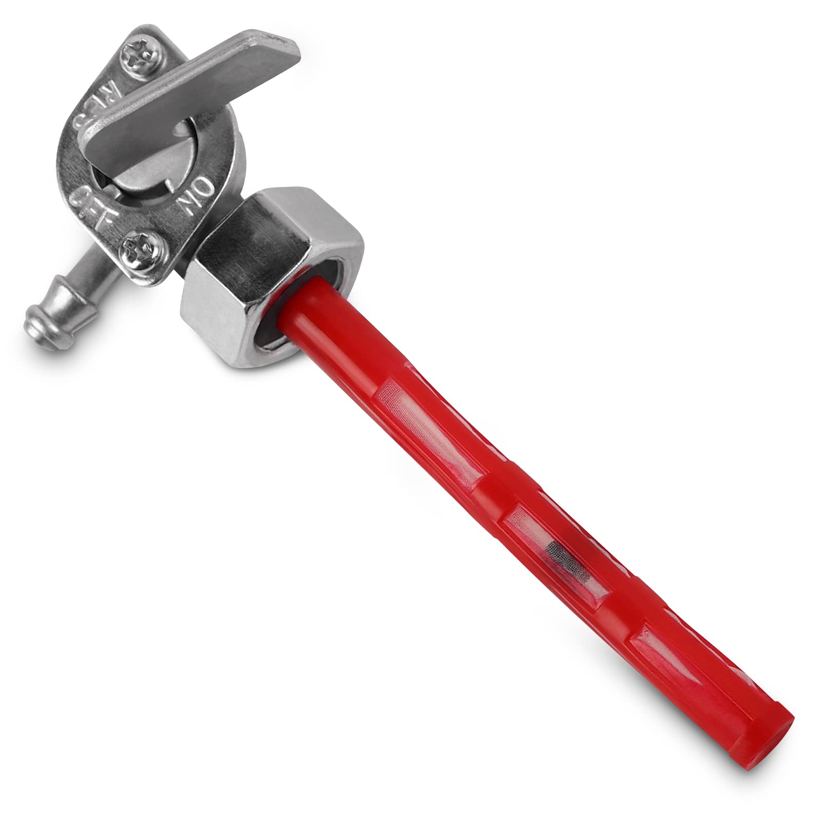FLYPIG Fuel Valve Petcock 14mm x 1mm Metal Switch for Honda Z50R, XR75, Dirt Bikes, ATVs - Silver
