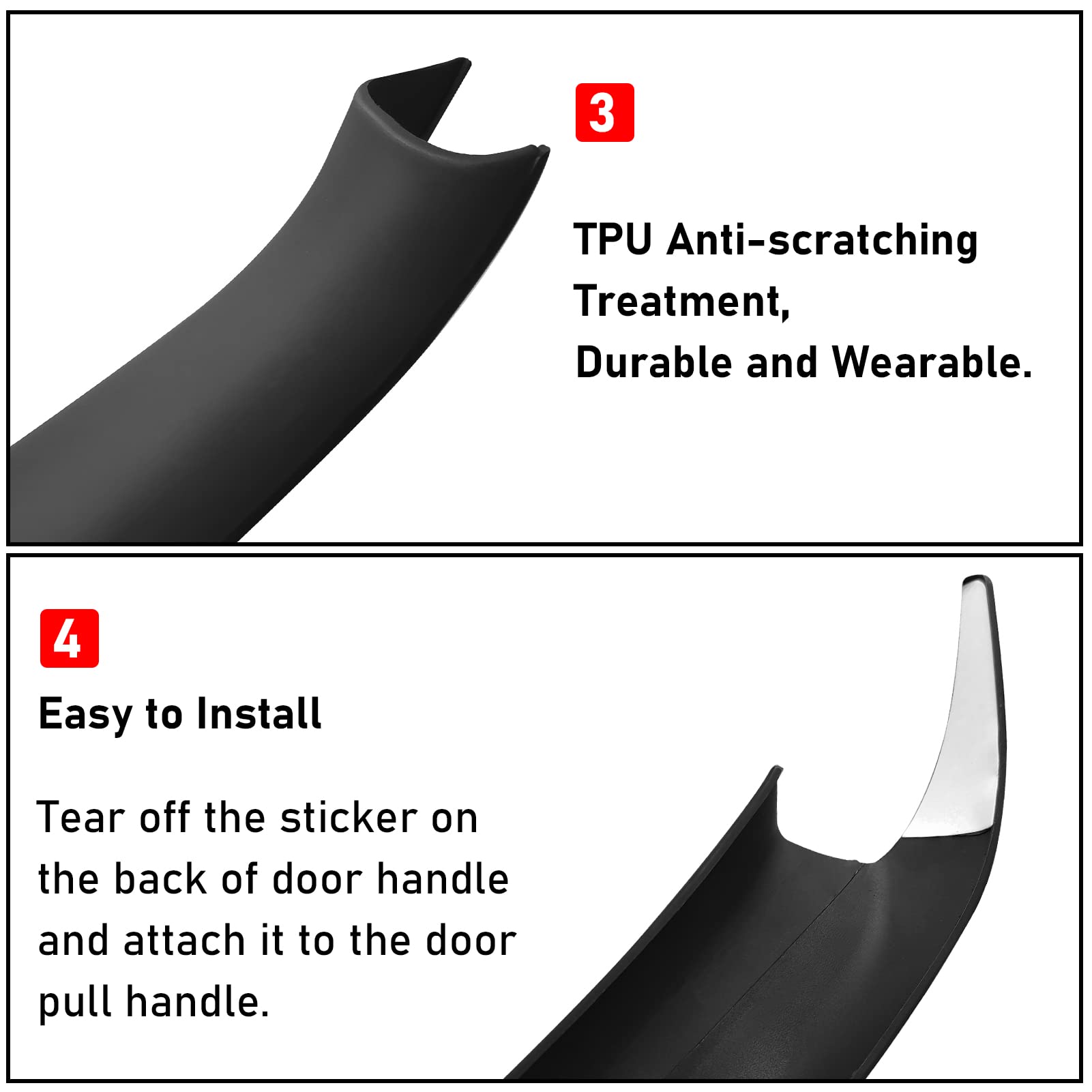 Jaronx Compatible With Bmw X3 F25/X4 F26 Door Handle Covers,3Pcs Door Pull Handle Covers For Bmw X3 F25 2010-2016, X4 F26 2014-2017, Left And Right Side Door Handle Interior Door Pull Handle(Black)