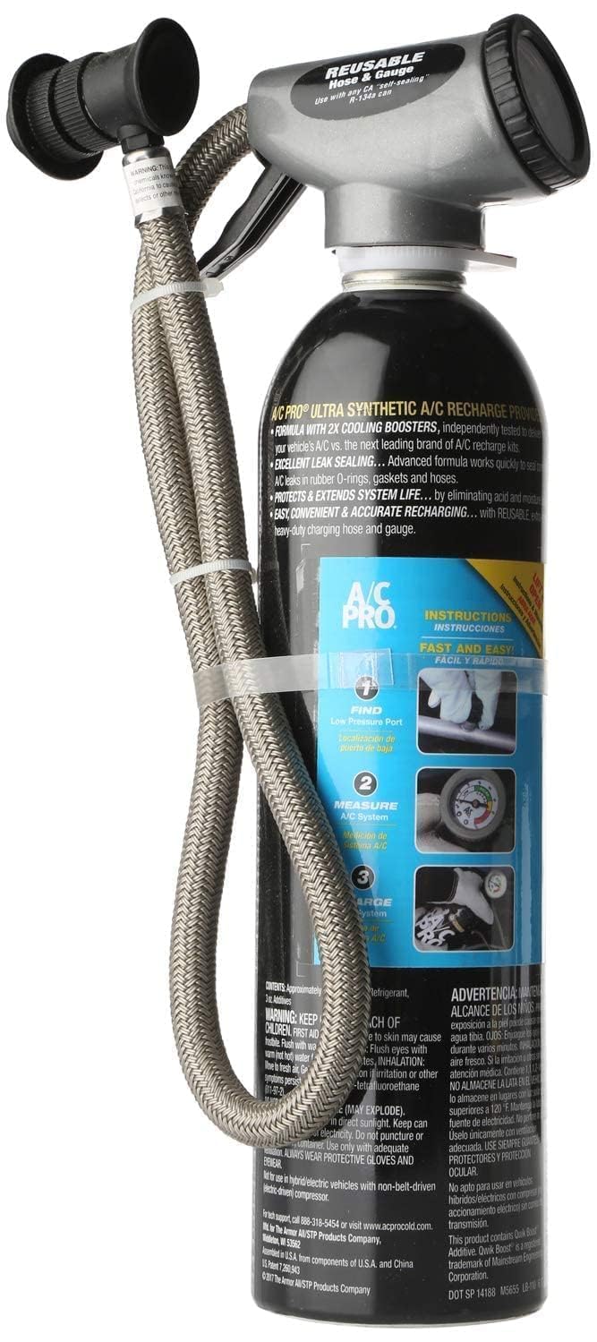 InterDynamics A/C Pro Recharge R-134a Freon Gas - 20 Ounces, Model 134, Small Size - Ideal for Automotive Air Conditioning Systems