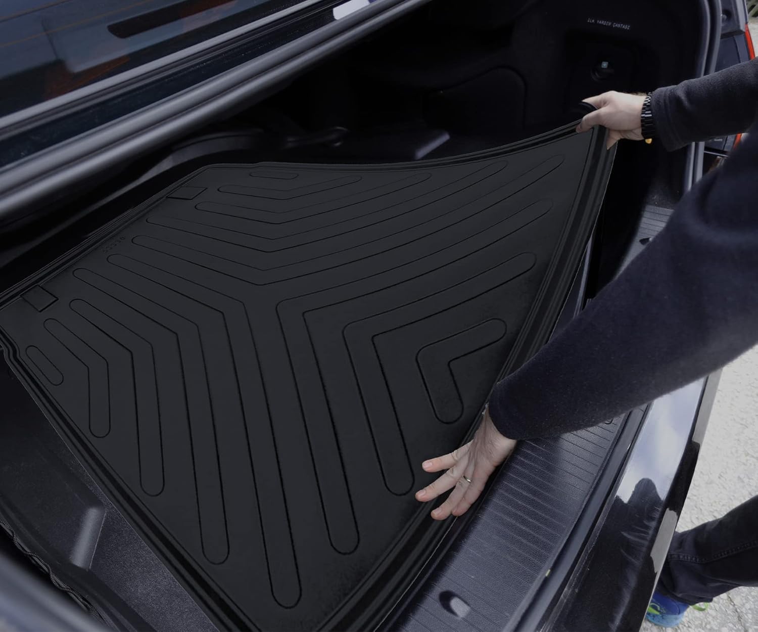 RizLiner 3D Custom Fit Cargo Liner for Hyundai Kona 2024-2026, Heavy Duty Rubber, Waterproof, Odorless, Non-Slip, Black