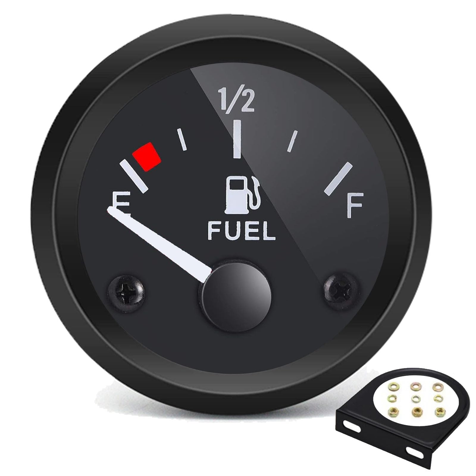 BLLYOGU 2 Fuel Level Gauge,12V Fuel Tank Meter E-1/2-F Pointer Meter 240-33ohm for Car RV Yacht Boat Motorcycle