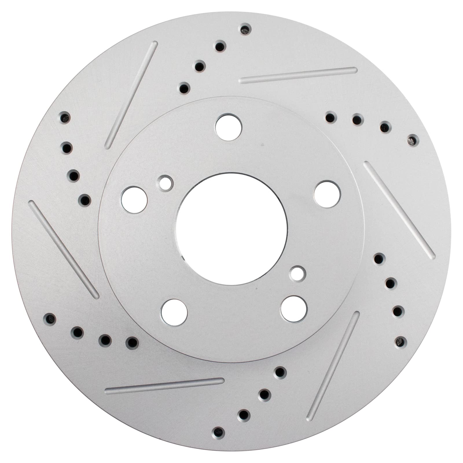 Trq Front Performance Brake Rotors Set Premium G-Coated Cross Drilled & Slotted Compatible With 2005-2015 Toyota Tacoma