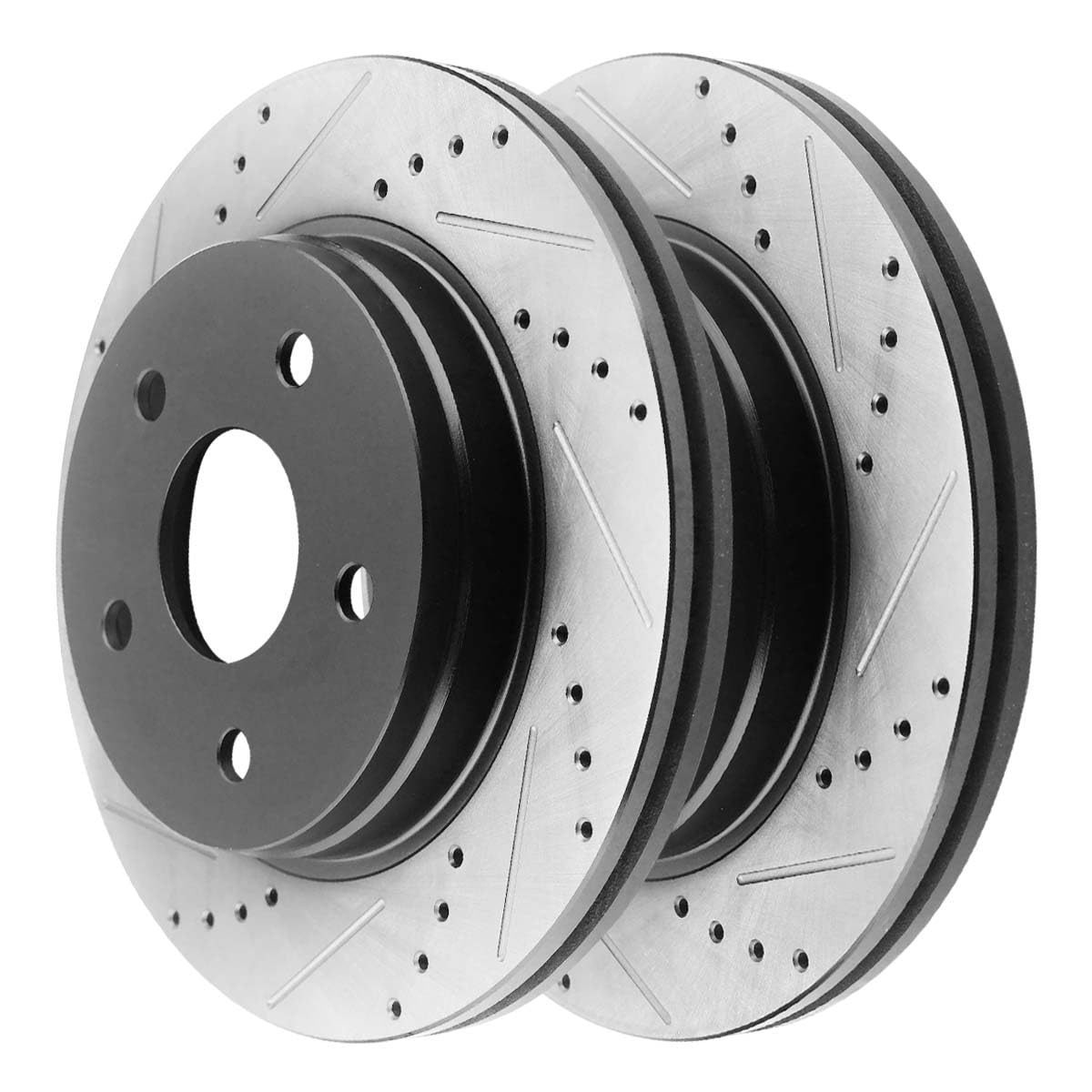 Autoshack Black Hat Drilled And Slotted Brake Rotors Front Brake Rotor Replacement Kit For 2002-2018 Ram 1500 2004-2009 Dodge Durango 2007-2009 Chrysler Aspen 3.0L 3.6L 4.7L 5.7L V8 4Wd Rwd Pr63007Lr