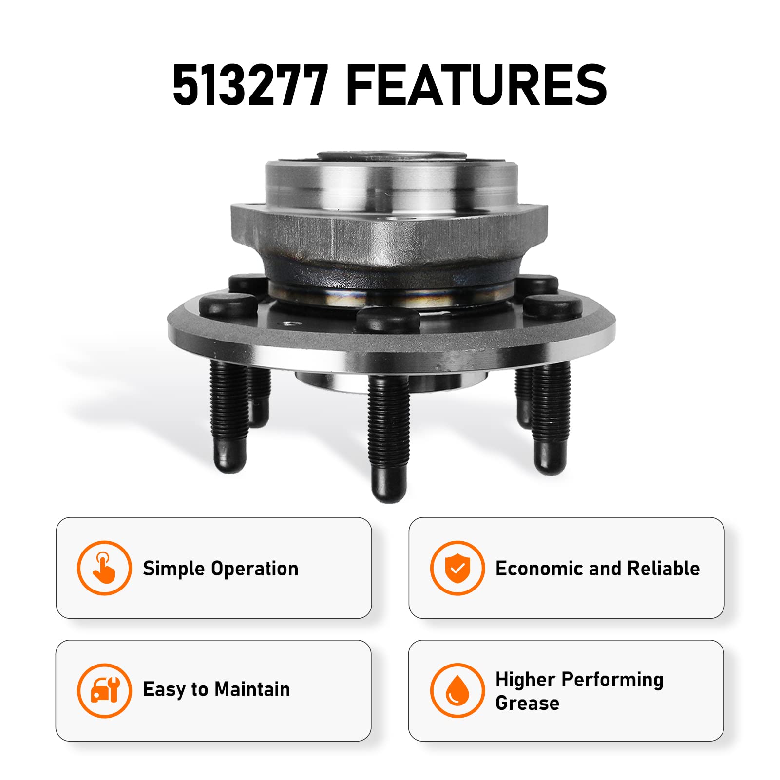 Macel 513277 Wheel Bearing And Hub Assembly Front/Rear For 08-17 Buick Enclave, 09-17 Chevy Traverse, 07-16 Gmc Acadia, 07-10 Sa