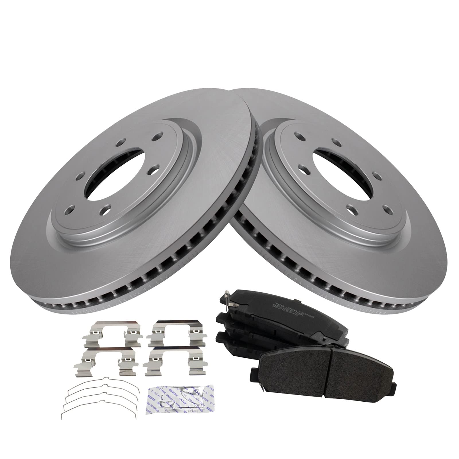 Trq Brake Pad & Rotor Kit Premium G-Coated Semi-Metallic Front Compatible With 2008-2010 Infiniti Qx56 2008-2011 Nissan Armada T