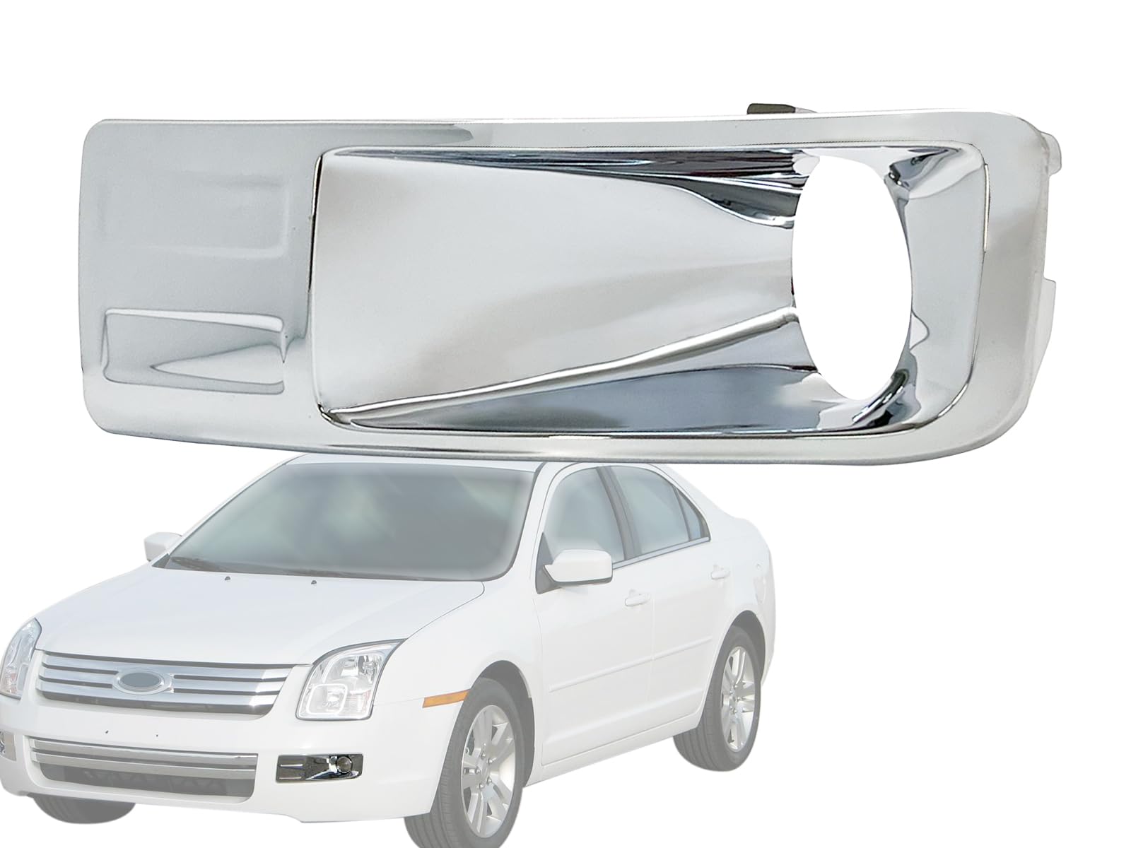 Auto Parts Avenue APA Replacement Front Bumper Fog Lamp Chrome Bezel for 2006 2007 2008 2009 Fusion Driver Left Side 6E5Z17E811A