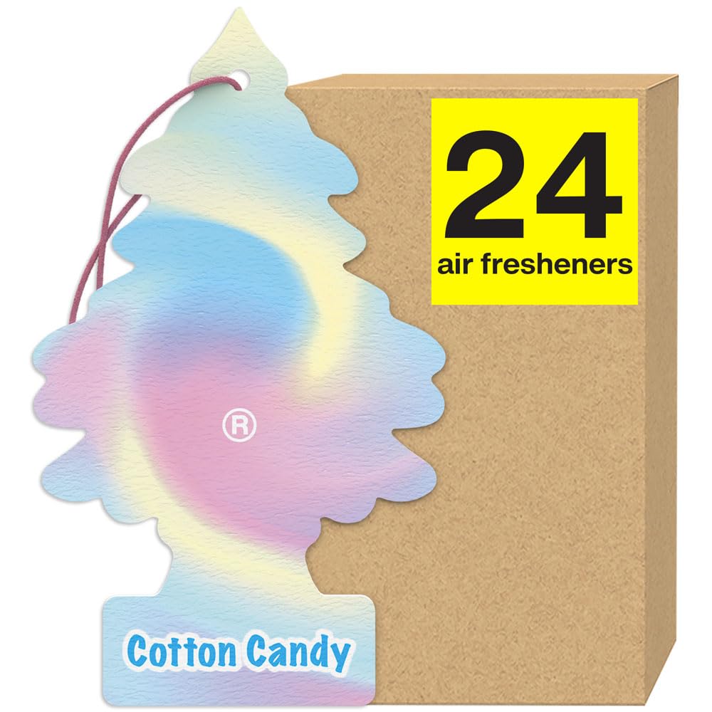 Little Trees Air Fresheners Car Air Freshener. Hanging Tree Provides Long Lasting Scent For Auto Or Home. Cotton Candy, 24 Air F