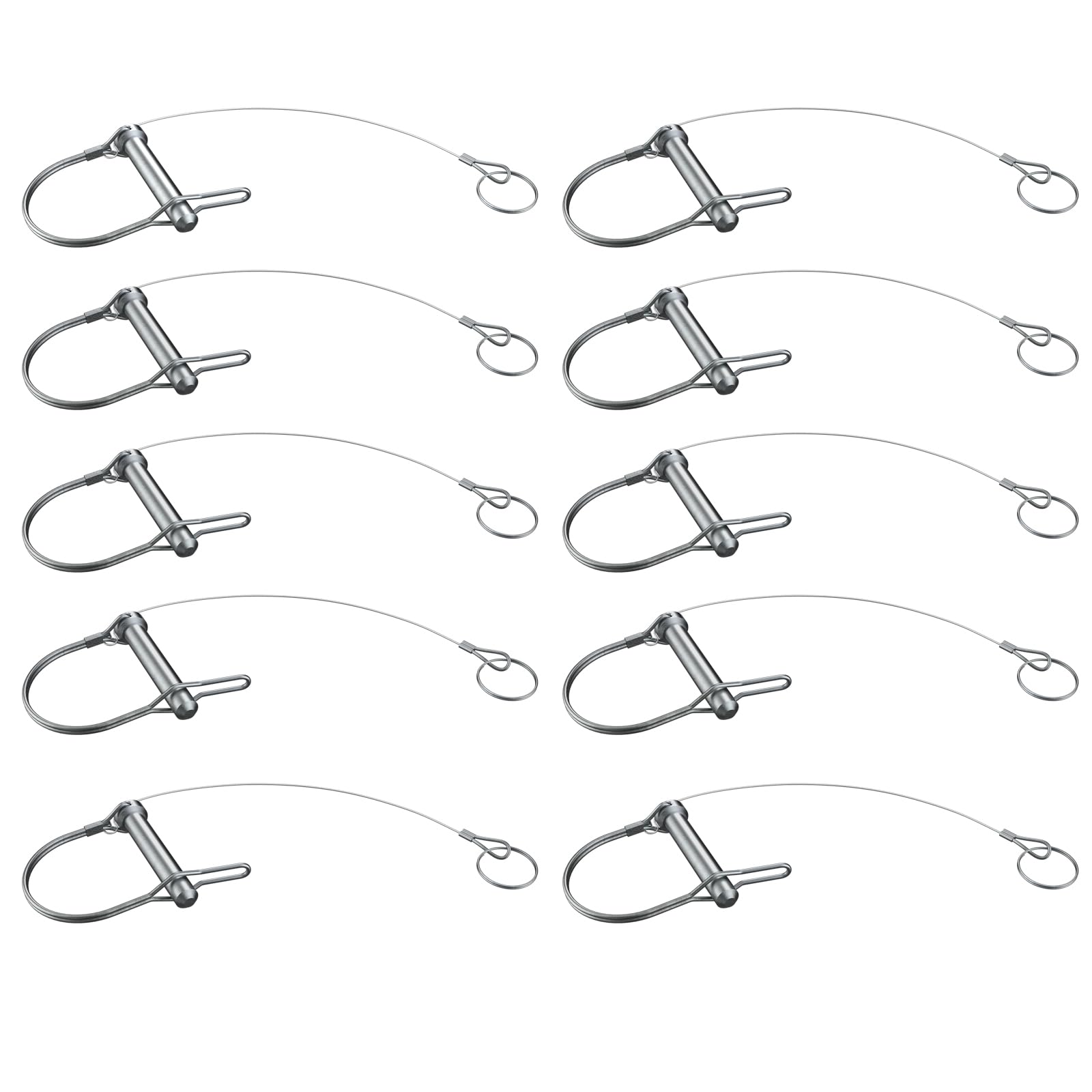 HILILON Trailer Coupler Pin 5/16 x 2-3/4(Wx L) Trailer Pins Prevents Loss with Plastic Coating Tether(11-1/2) Quick Release Ring