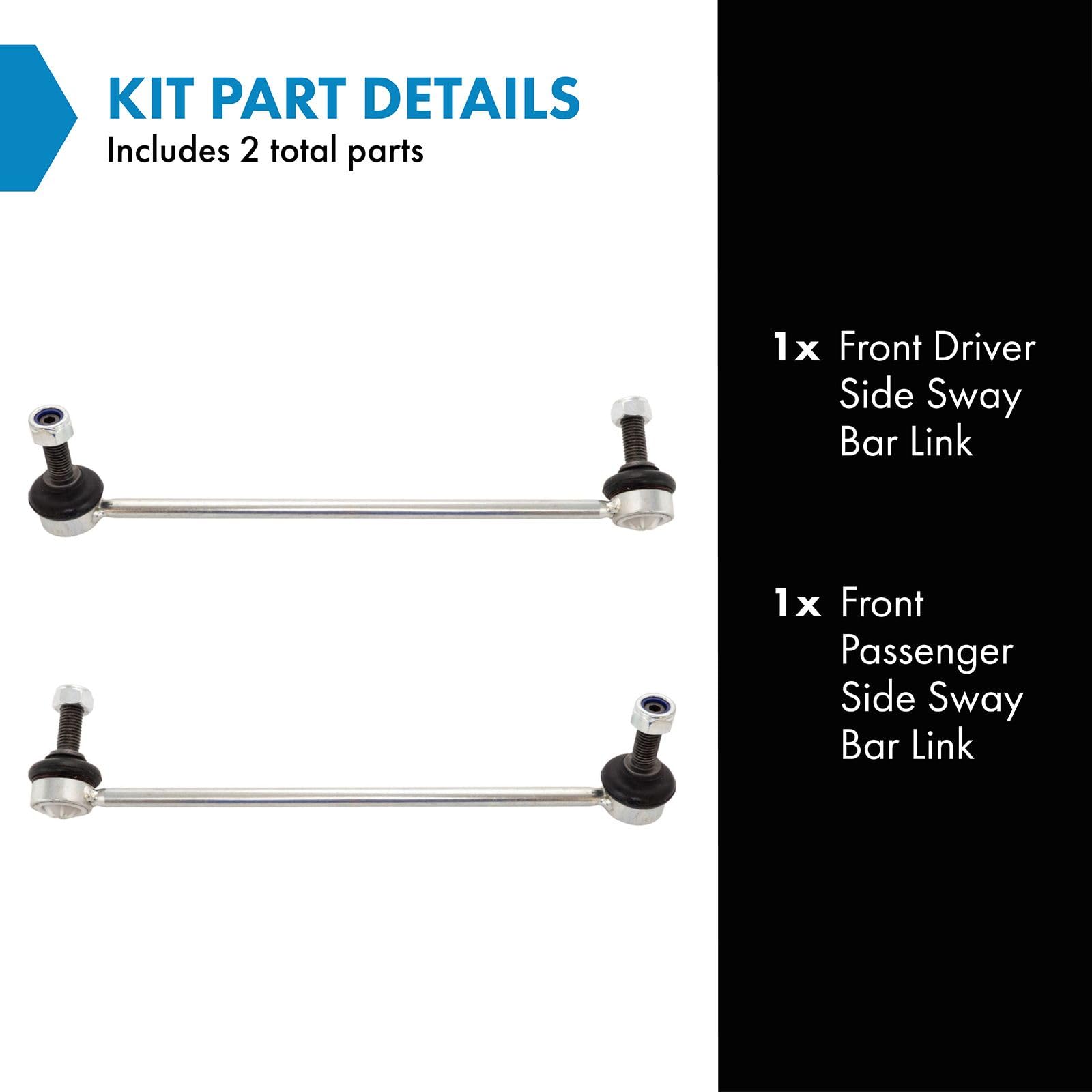 TRQ Front Sway Bar Stabilizer Link Set for 2006-2013 Land Rover Range Rover Sport, Model PSA66961
