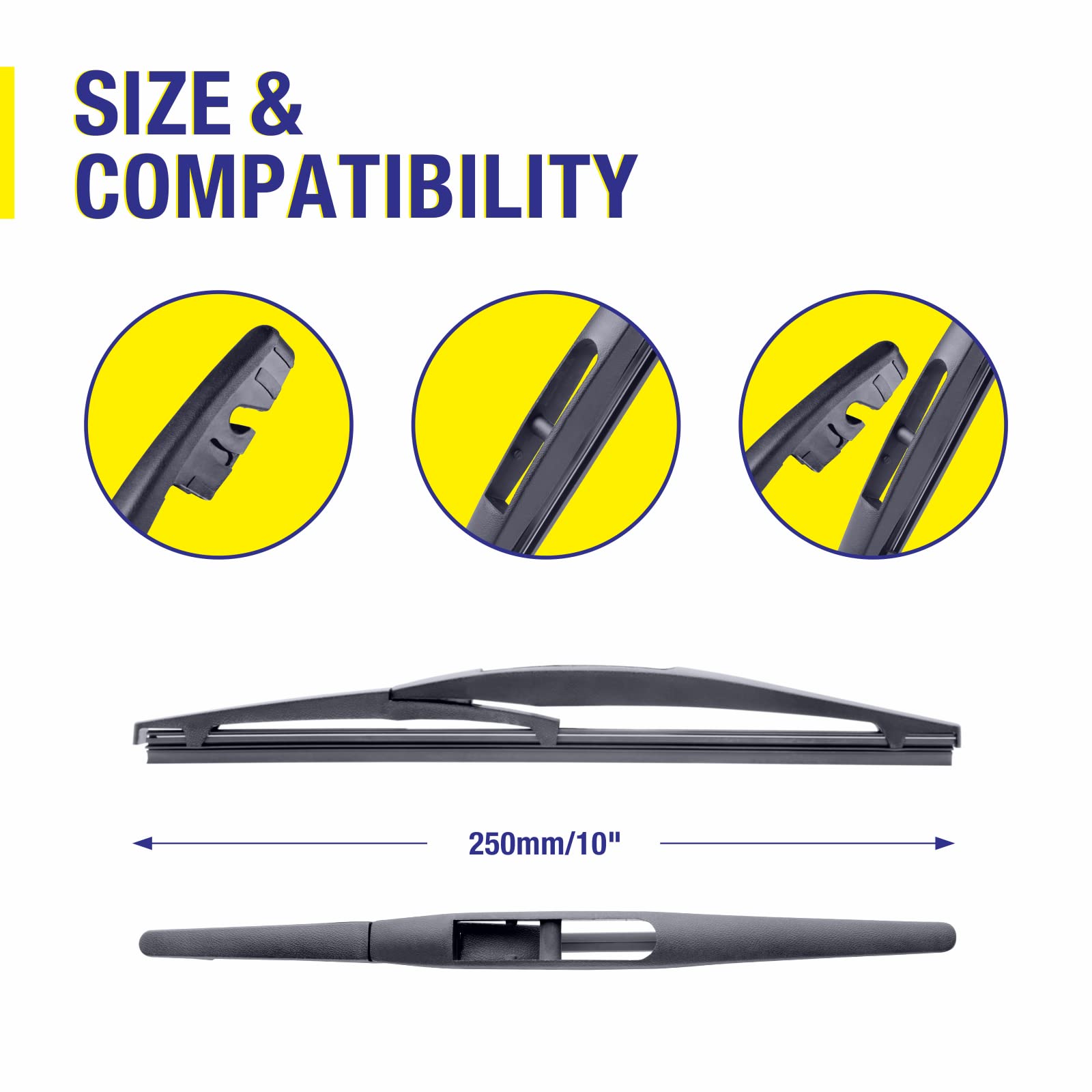 5 Plus Rear Wiper Blade 10 Inch (10-B), Replacement For Honda Hr-V 2022-2016 Crv 2024-2023 /Infiniti Qx56 Qx80 2022-2011 /Leaf 2