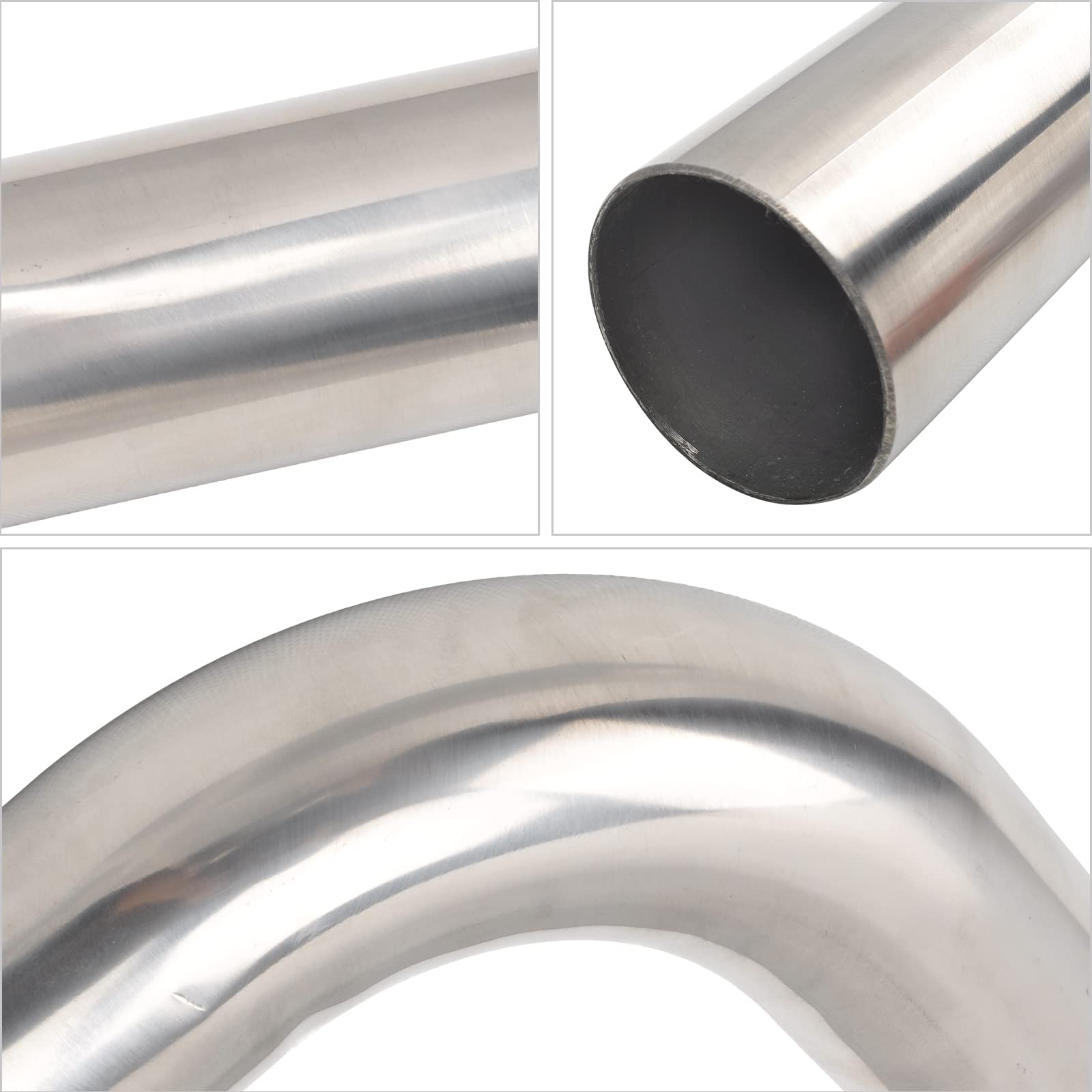 Fgjqefg 2.25 Inch 90 Degree Diy Custom Mandrel Exhaust Pipe Tube Pipe, T304 Stainless Steel, Universal Fit, 15.74 Inch End To End Length, 2.25'' Od Mandrel Bend Pipe