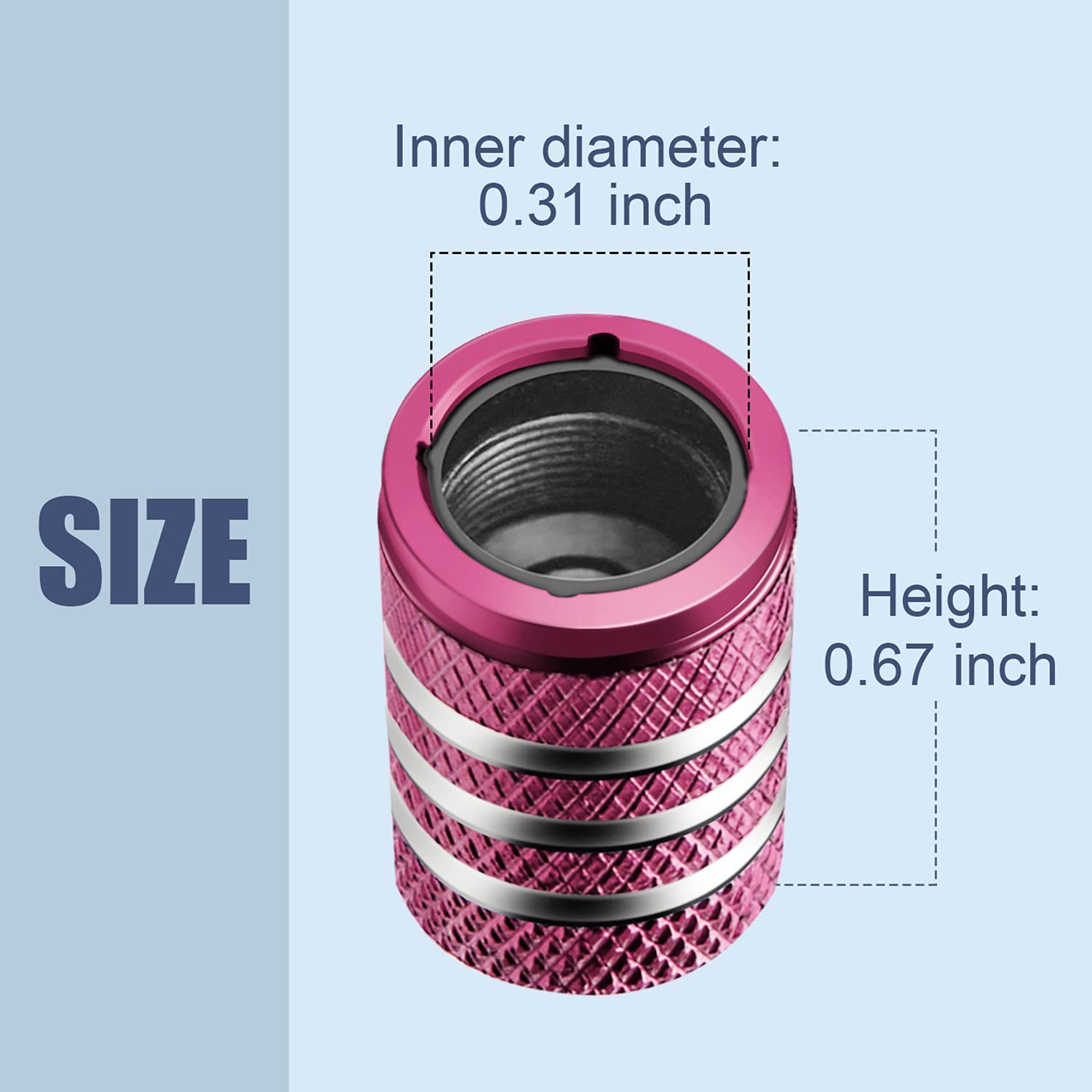 Tire Valve Stem Cap Cover - (5 Pack) Tire Air Caps Metal With Plastic Liner Corrosion Resistant Leak-Proof Snow Snowflake For Car Motorcycle Bike Pink