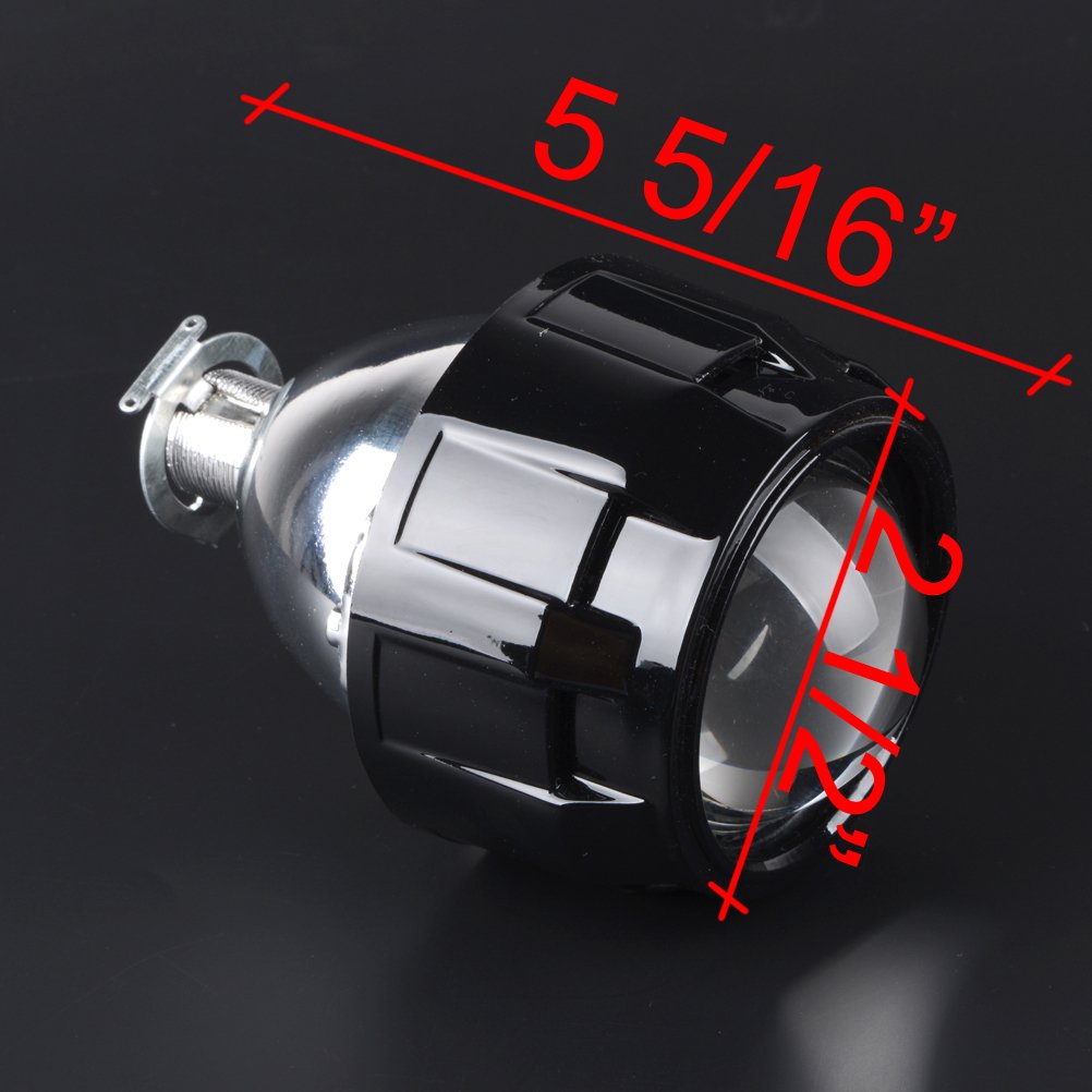 Amopa Compatible With H4 H7 H11 9005 9006 9007 H13 Headlight 1 Pair Of Mini Bi-Xenon Projector Lens Low High Beams With Shrouds Kit, Black1