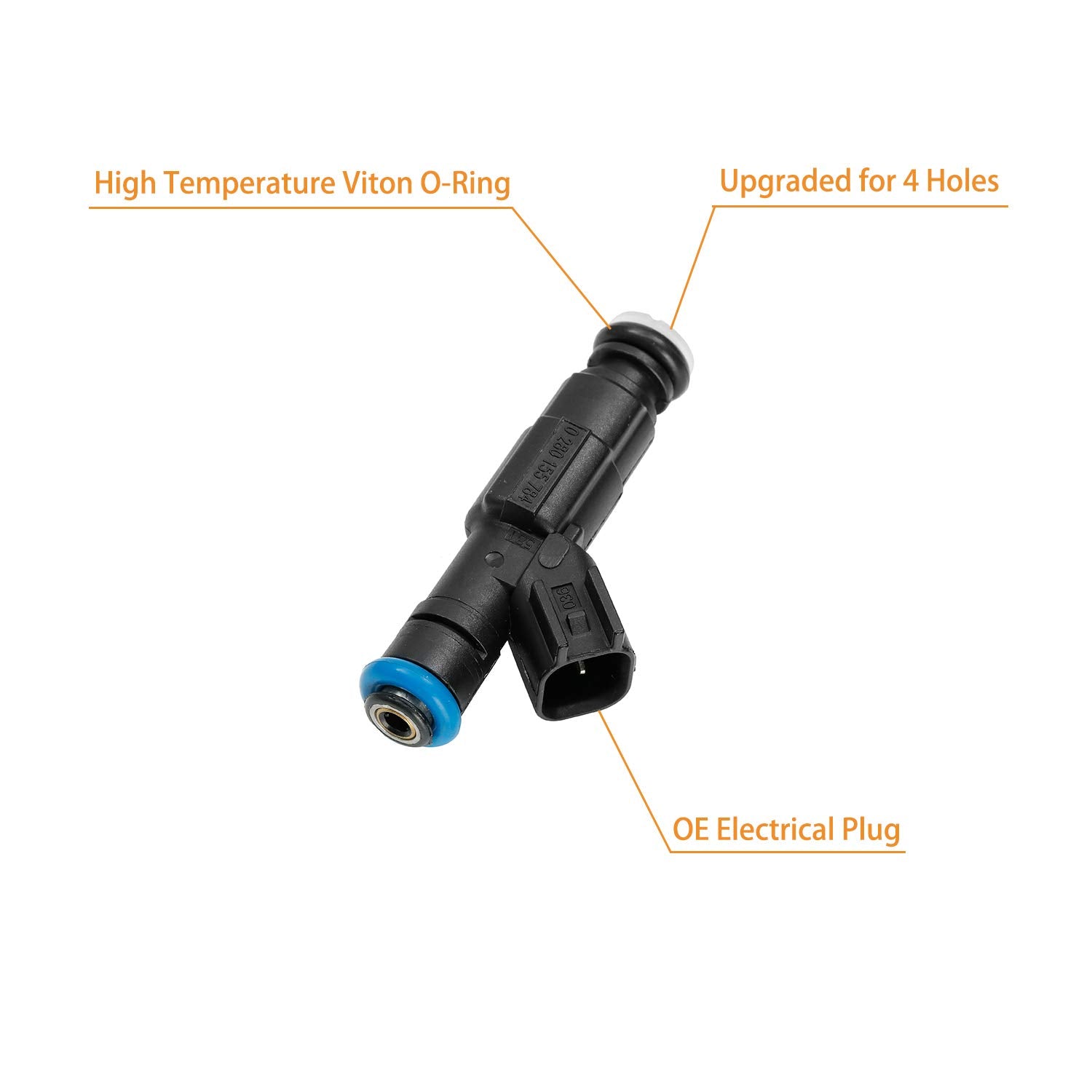 Fuel Injector 4 Holes 6Pcs | For 1999-2004 Jeep Cherokee Grand Cherokee Wrangler 4.0L Dodge Ram 1500 2500 3500 5.2L | Replace# 0