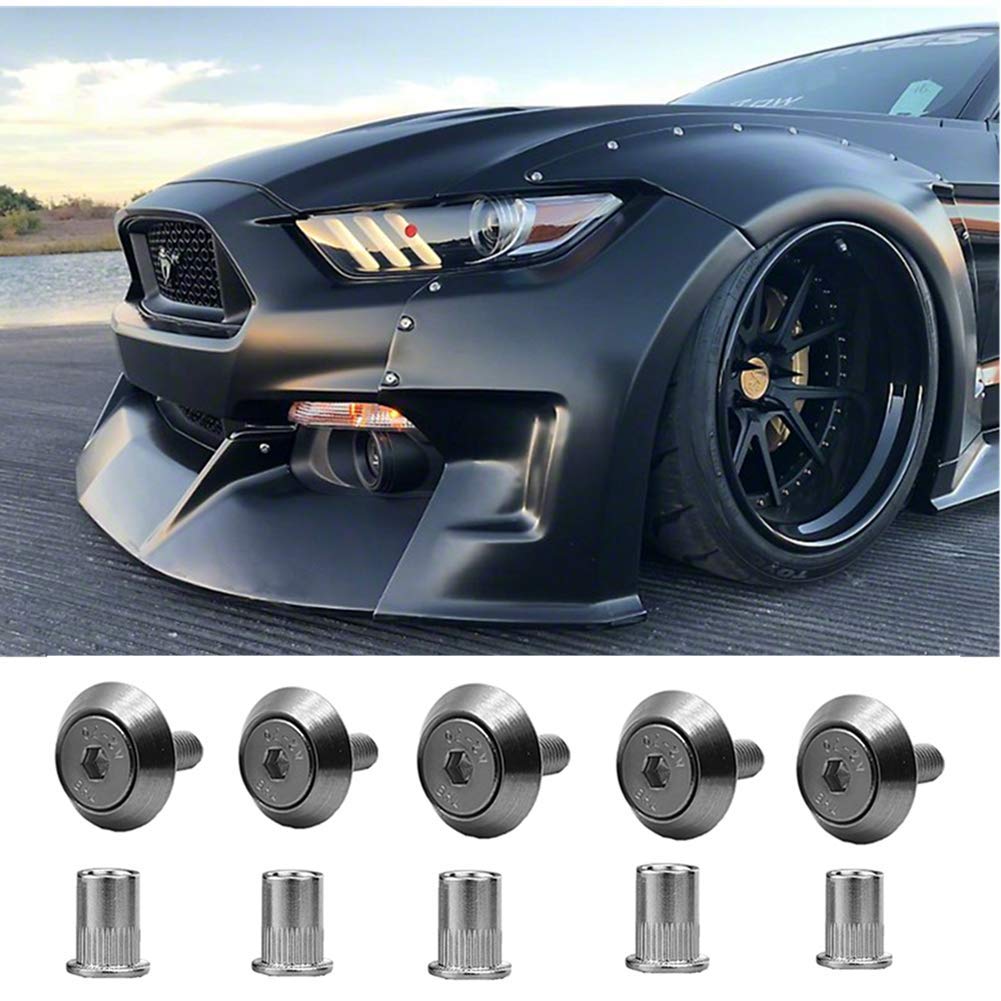 STETION Stainless Steel Fender Bumper Washer Bolt Kit M5x20mm - 25 Pcs Engine Bay Dress Up Fasteners for Widebody Installation