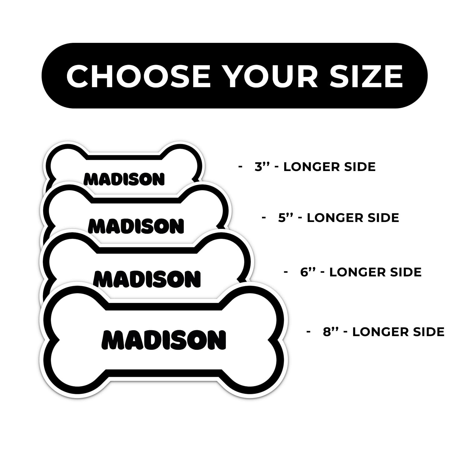 Madison Dog Name Sticker - Waterproof Vinyl Decal For Car Bumper, Laptop, Water Bottle, Wall, And Window, Size - 6'' Longer Side