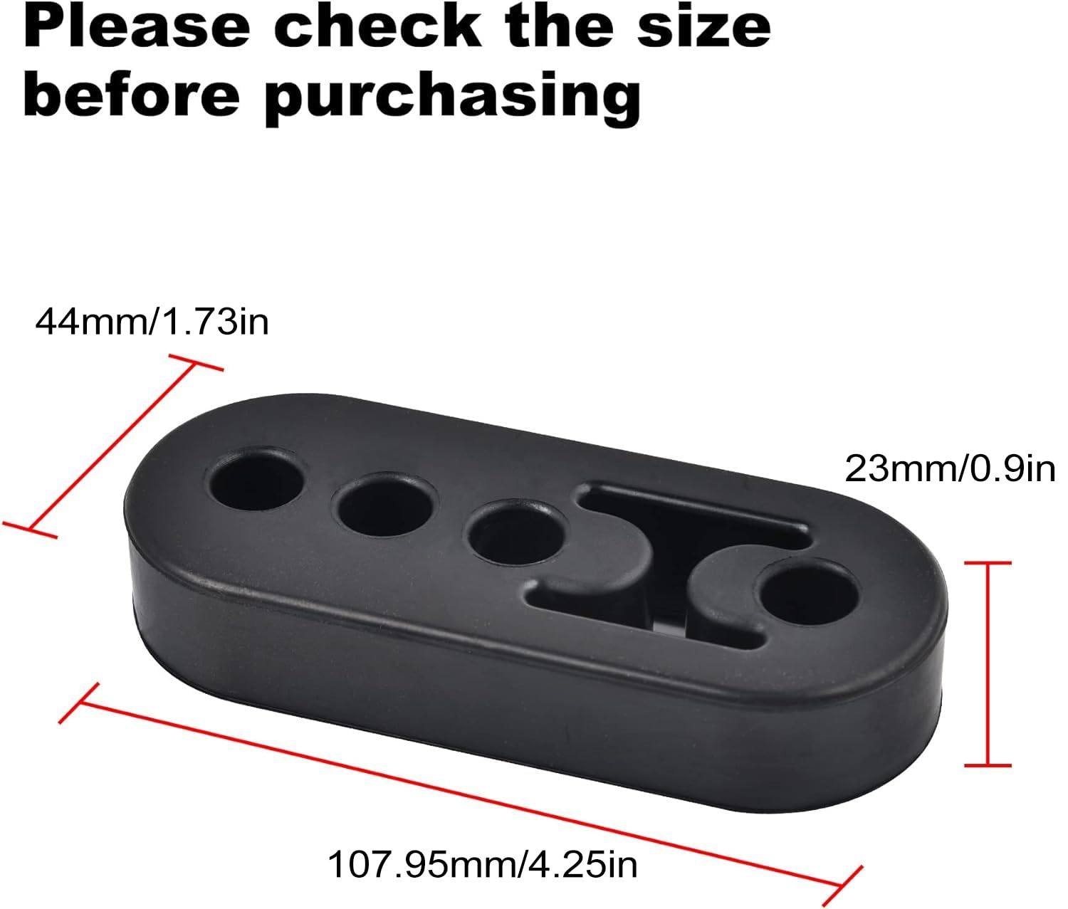 EVIL ENERGY Exhaust Hanger Rubber Bushing Mount - Adjustable Insulator, 4 Holes, 4PCS, Universal Fit