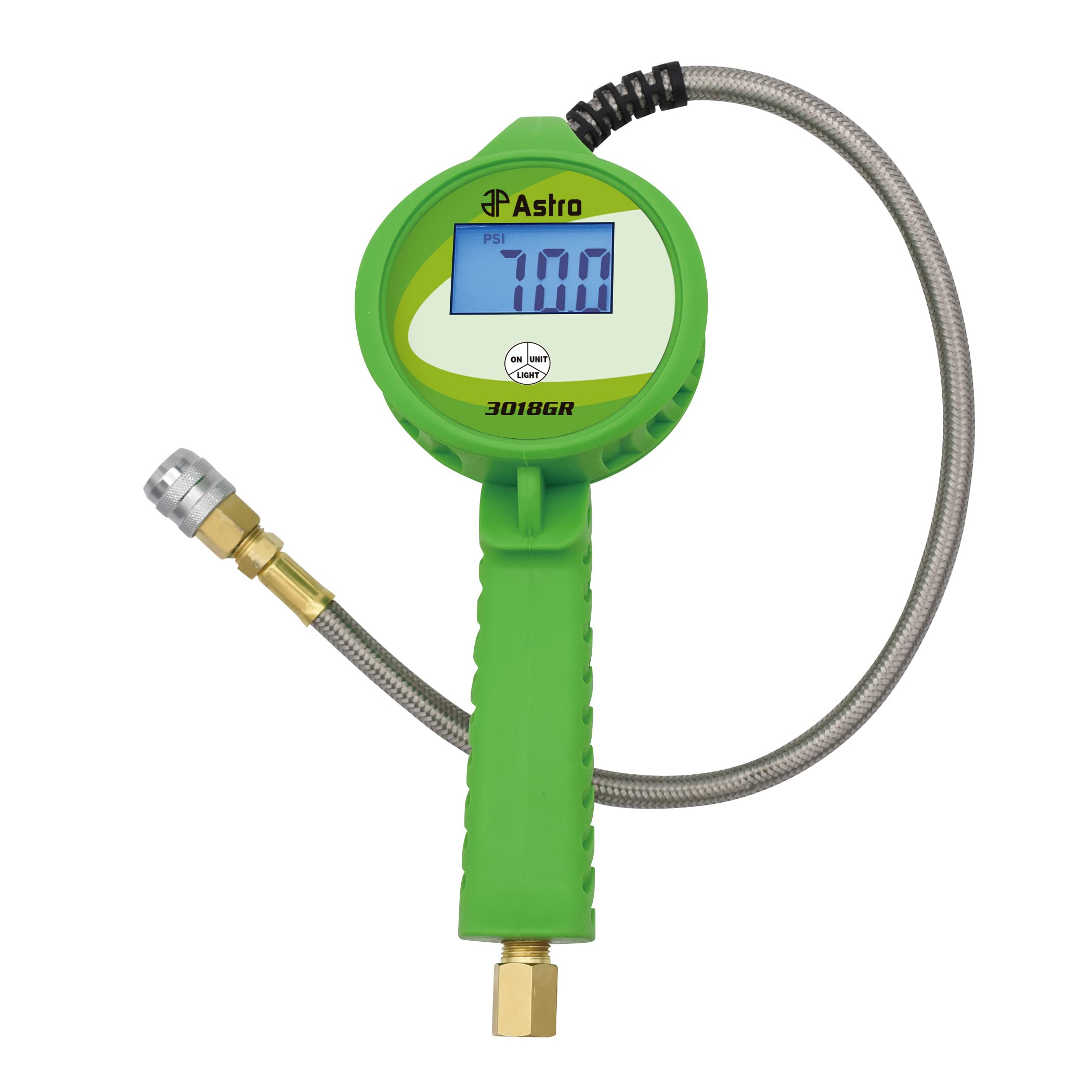 Tire Inflator Digital With  Push-Lock Coupler Green