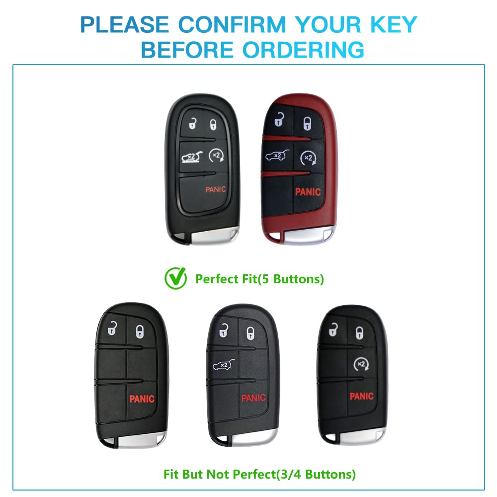 1797 For Jeep Dodge Key Fob Cover Challenger Charger Durango Journey Grand Cherokee Compass Renegade Car Remote Key Case Shell Protector 5 Button White Silver Tpu