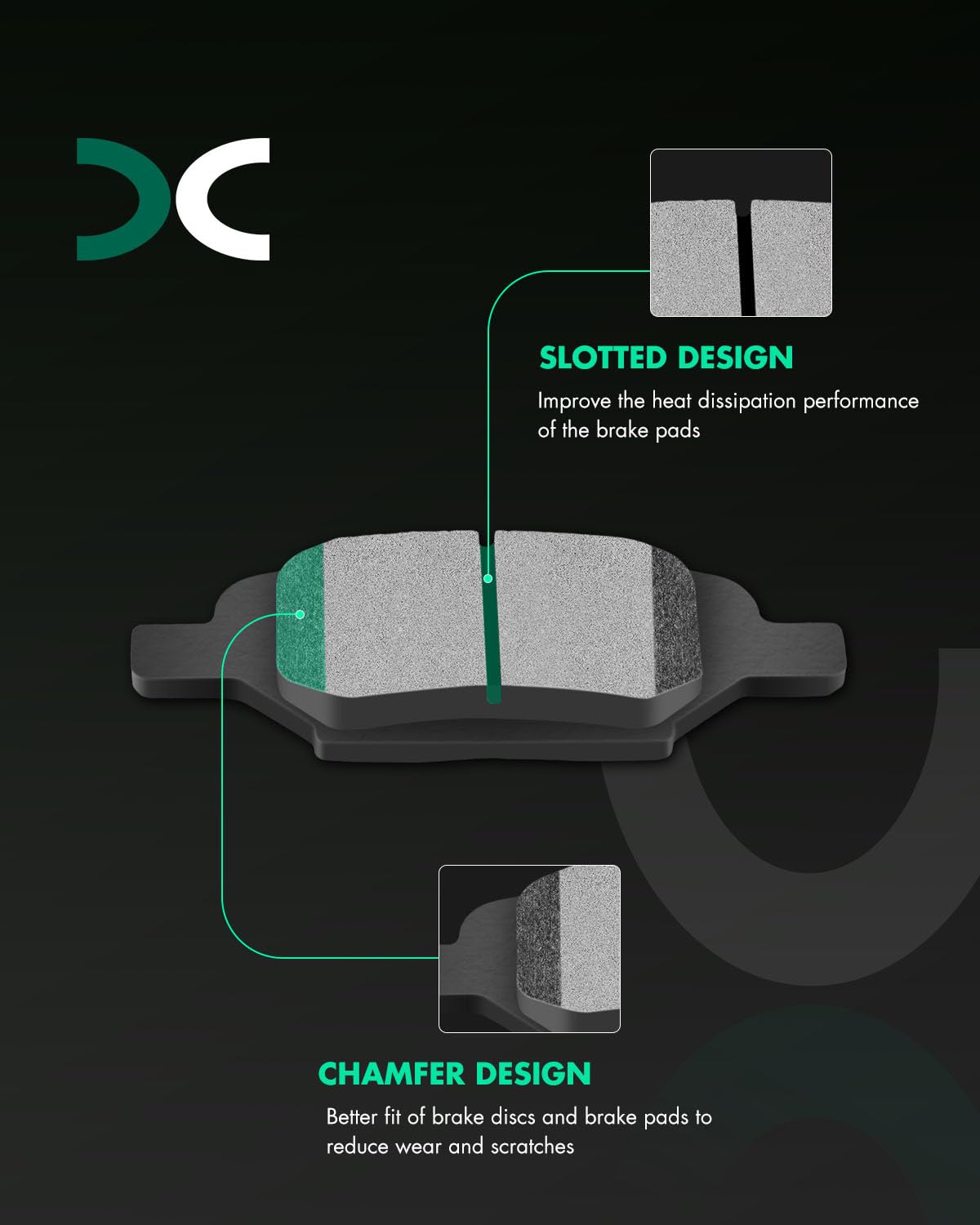 Scitoo D1033 Rear Semi-Metal Brake Pads Sets Fit For Chevy Cobalt/For Malibu/Hhr,For Pontiac G5 / G6 / Pursuit,For Saturn Aura 2
