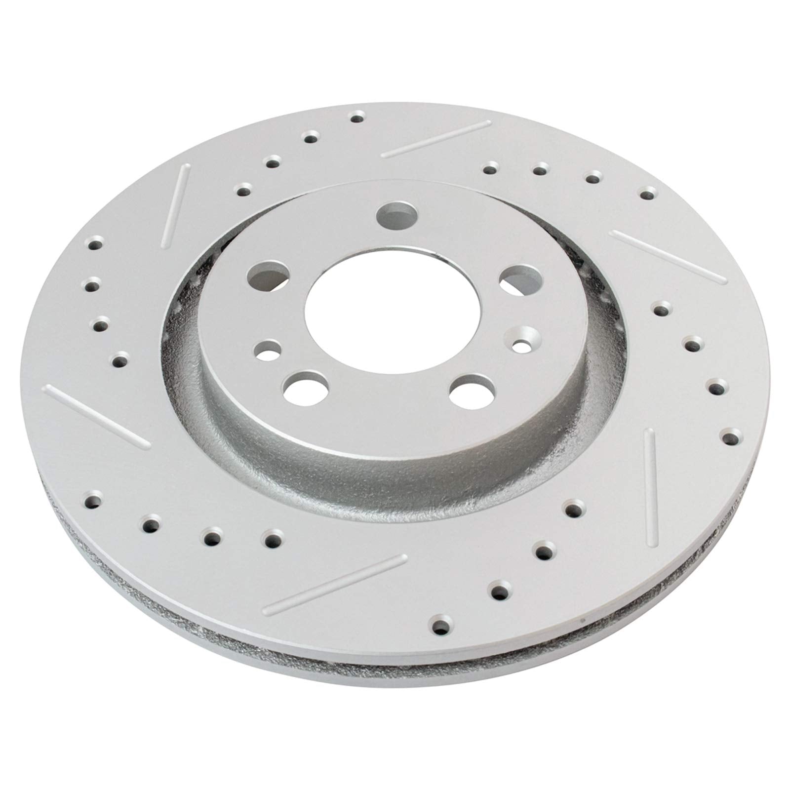 Trq Front Performance Brake Rotors Set Premium G-Coated Cross Drilled & Slotted Compatible With 1998-2010 Volkswagen Beetle 1999