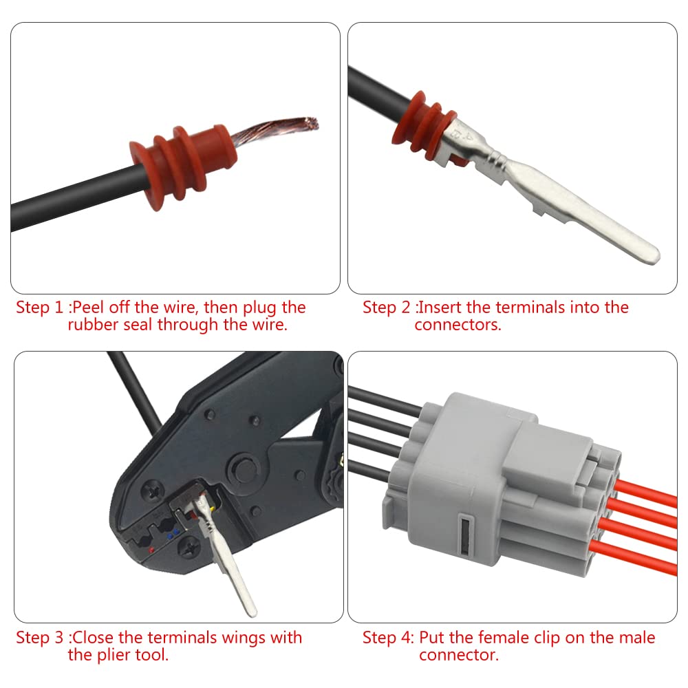 Wmycongcong 10 Kits Waterproof Electrical Wire Cable 12 Pin Way Connector Plug, Fits 2.2Mm Terminals Wire(10 Kit)