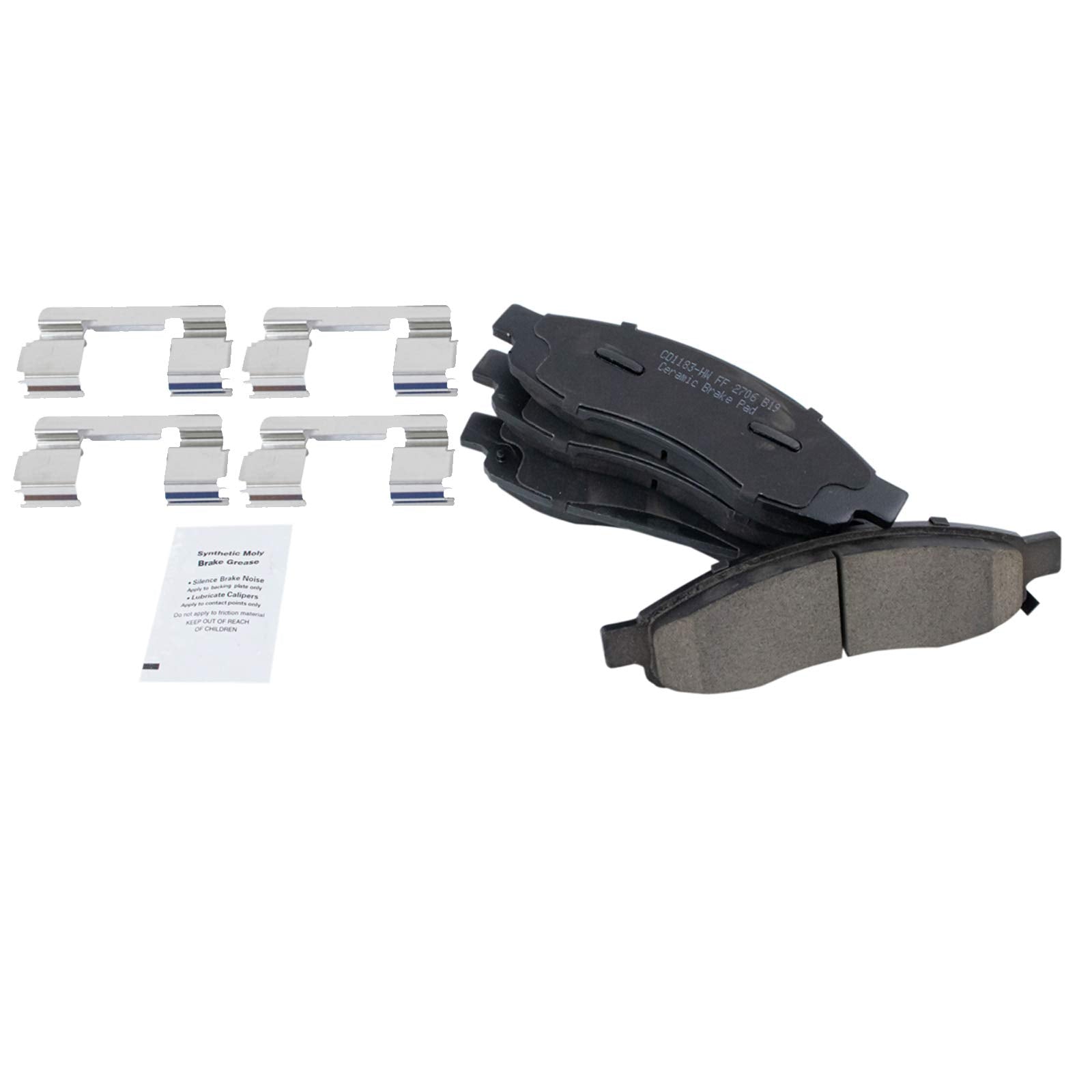 TRQ Front Brake Pads Ceramic Compatible with 2005-2006 INFINITI QX56 Nissan Armada 2005-2007 TITAN
