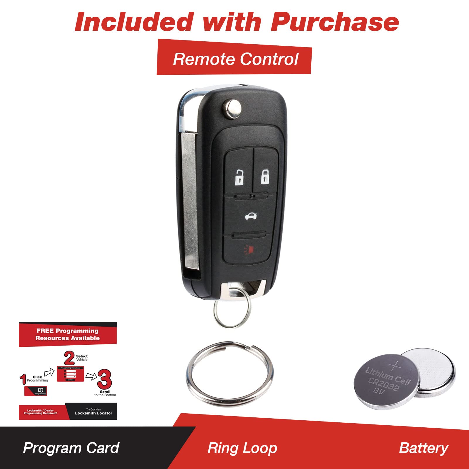 Keylessoption Keyless Entry Remote Control Car Uncut Flip Key Fob Replacement For Oht01060512