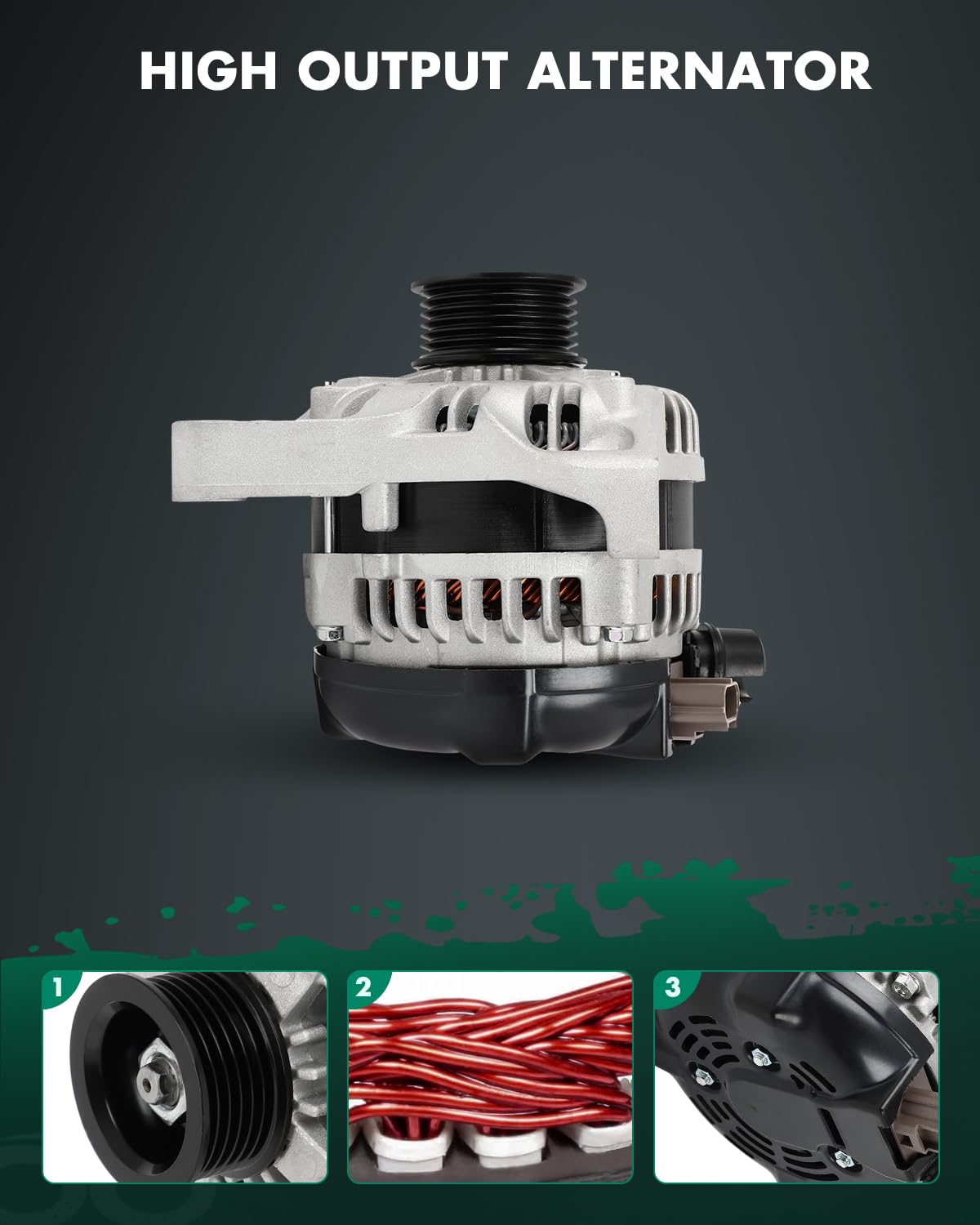 SCITOO Alternator Fits for Ford for F150 2009-2010 4.6L 5.4L, Expedition 2009-2010 5.4L & for Lincoln for Navigator 2009-2010 5.