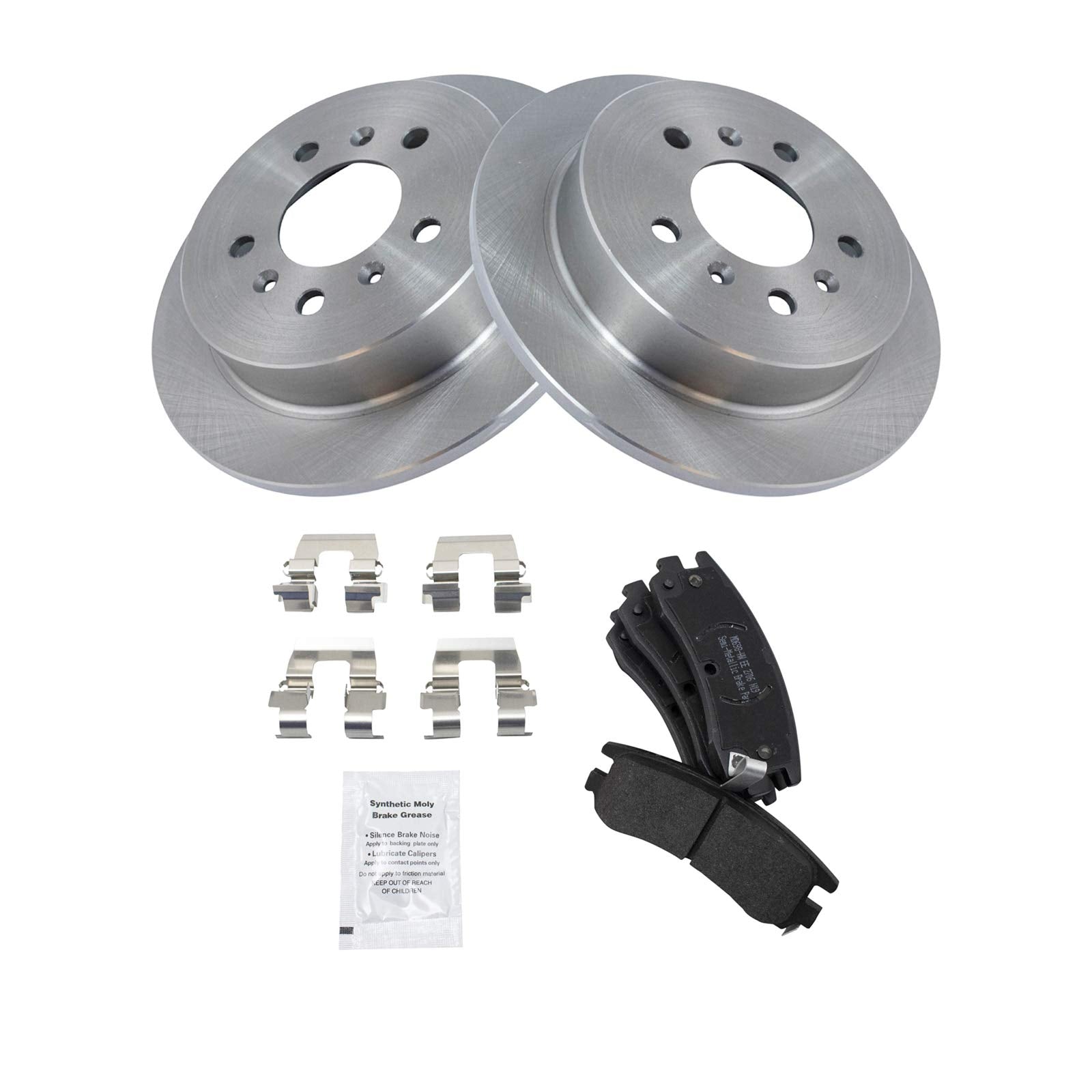 Trq Rear Brake Pad & Rotor Kit Brake Pads Brake Rotor Semi-Metallic Compatible With 2009 Buick Lacrosse 2006-2010 Chevrolet Impa