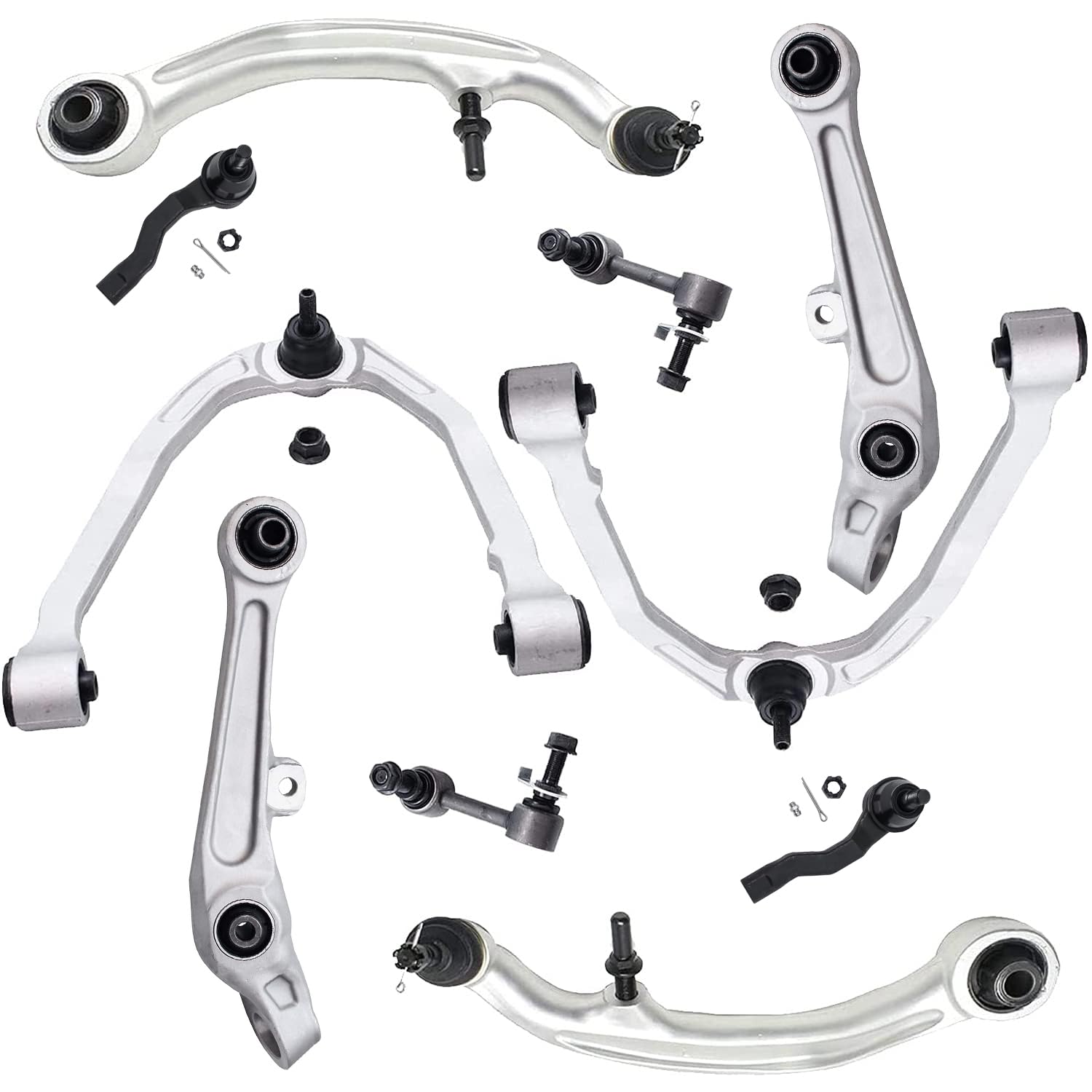 Detroit Axle - RWD Front End Kit for 2003-2004 INFINITI G35 Nissan 350Z, Upper Control Arms with Ball Joint Lower Forward Rearwa