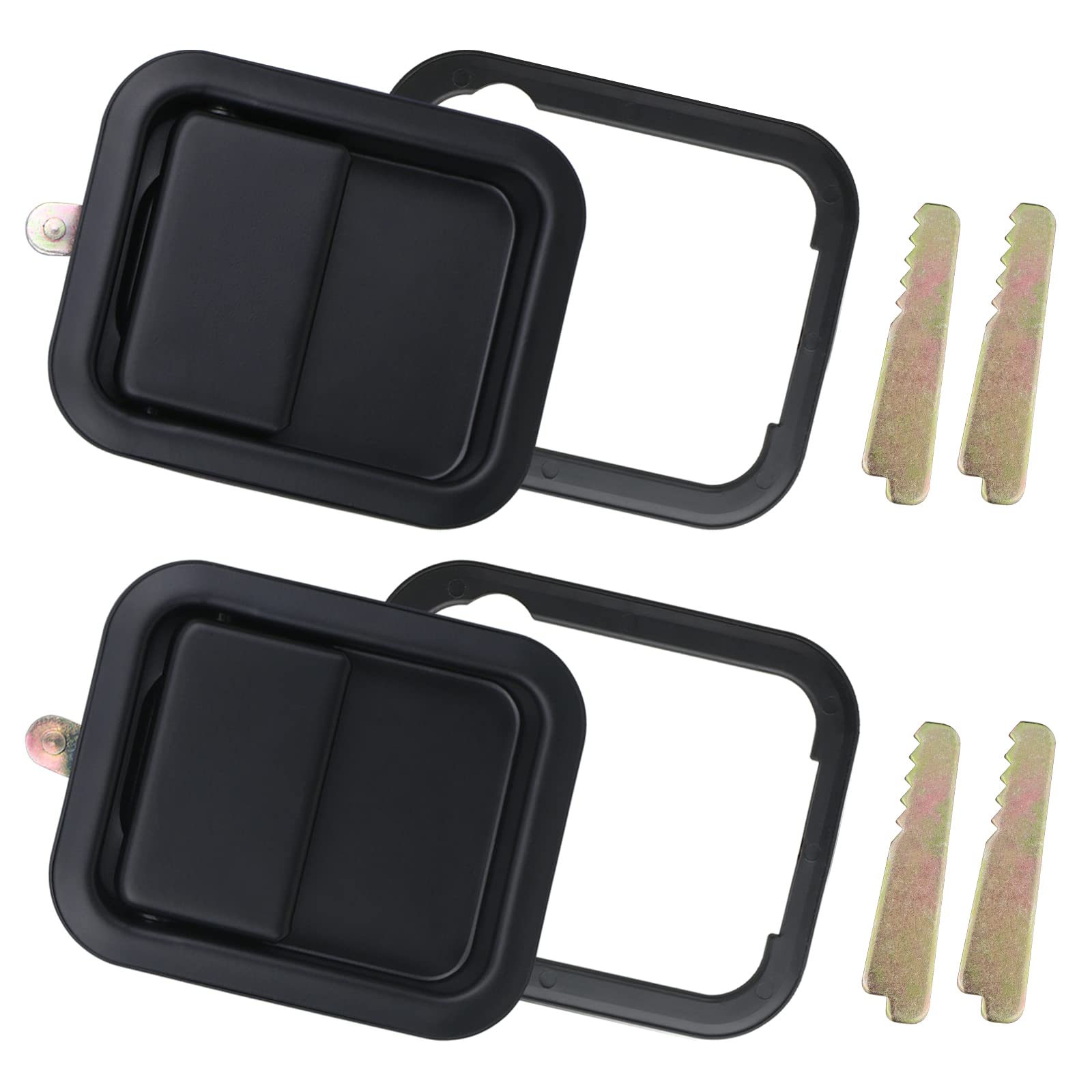Apperfit Exterior & Interior Door Handles W/Keepers Compatible With Jeep Wrangler Yj Tj 1991-2006 With Full Doors Replaces 55176