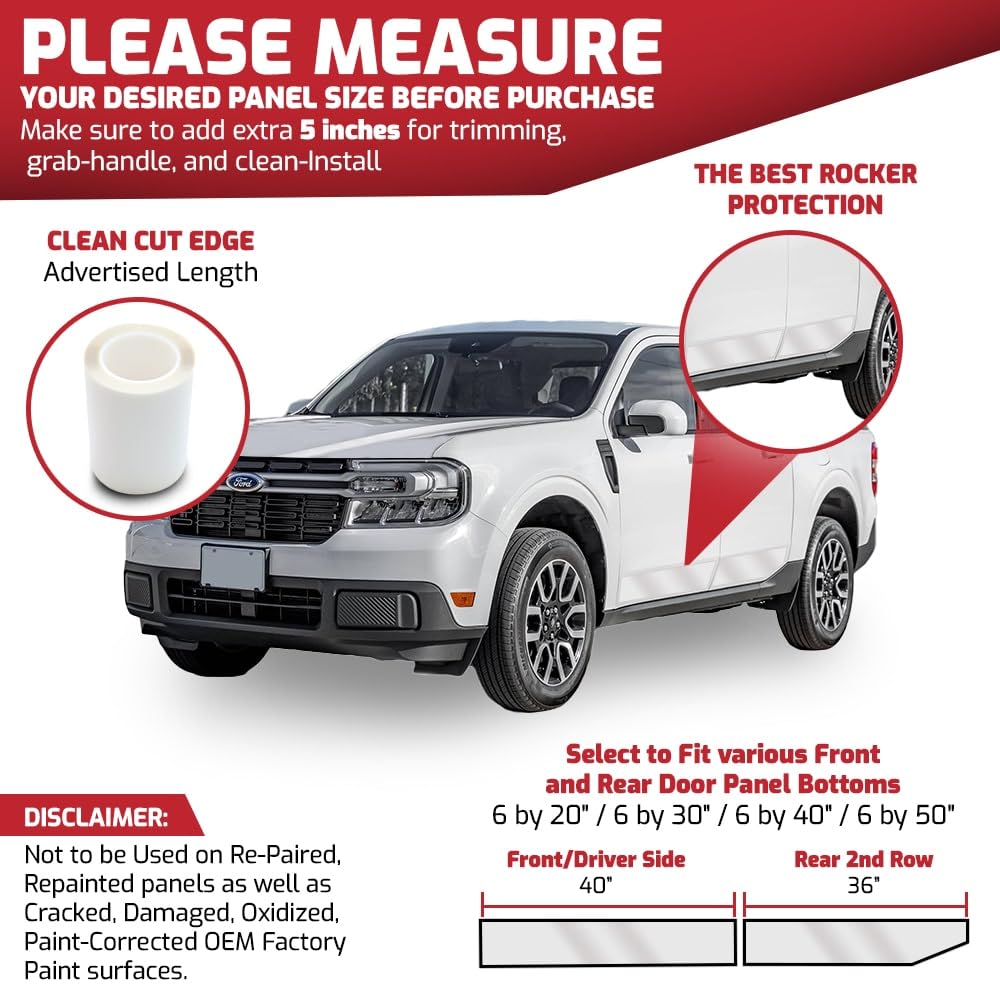 [Armor Up] 6''X60'' Clear Paint Protection Film For Cars, Trucks - 8-Mil Tpu Automotive Protector Wrap For Bumper, Headlamps, Ho