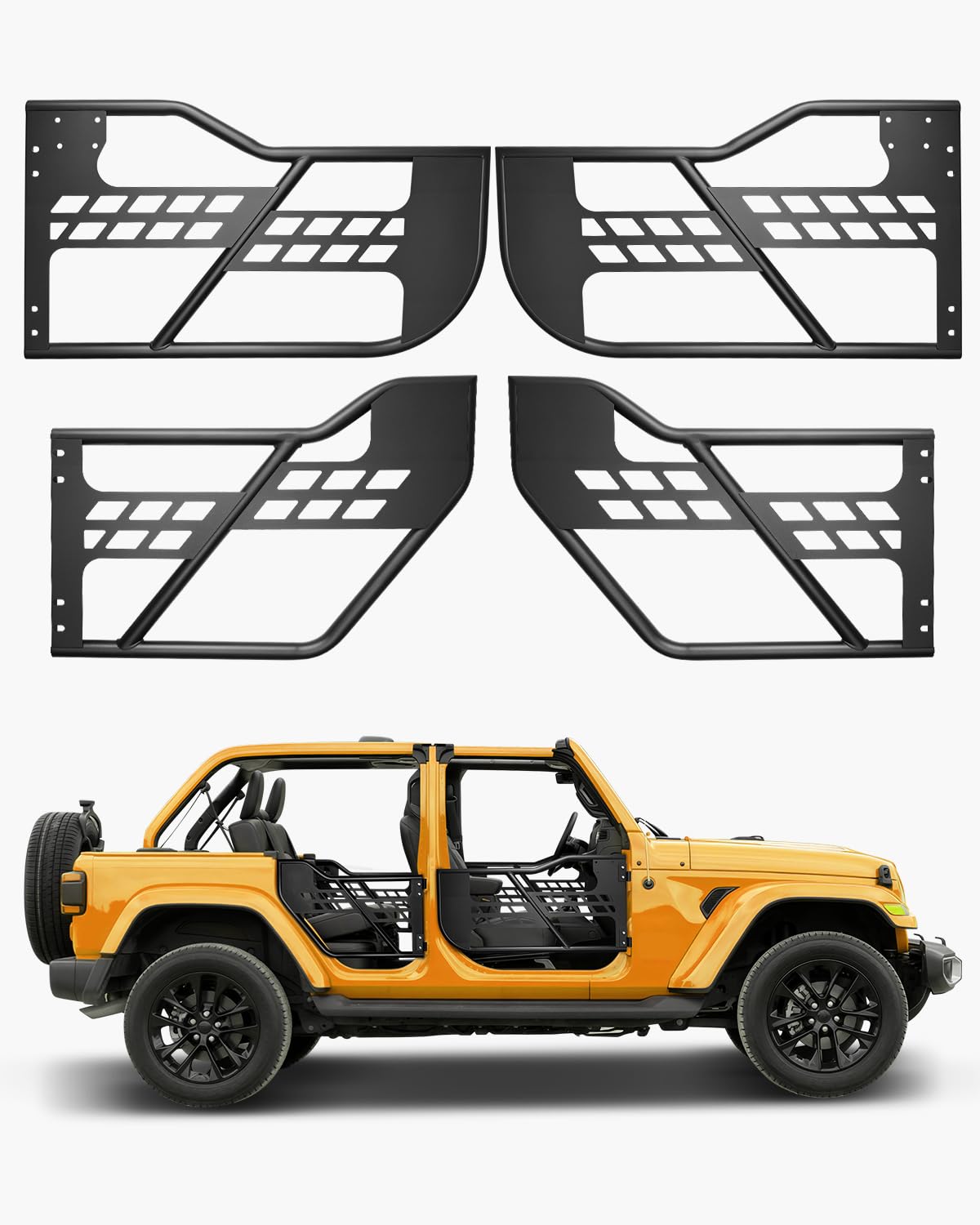 VEVOR Jeep Tube Doors, 4-Door, Hunting Style Jeep Tubular Door with DOT Certified Rear View Mirrors, Jeep Doors with Rear Mirror