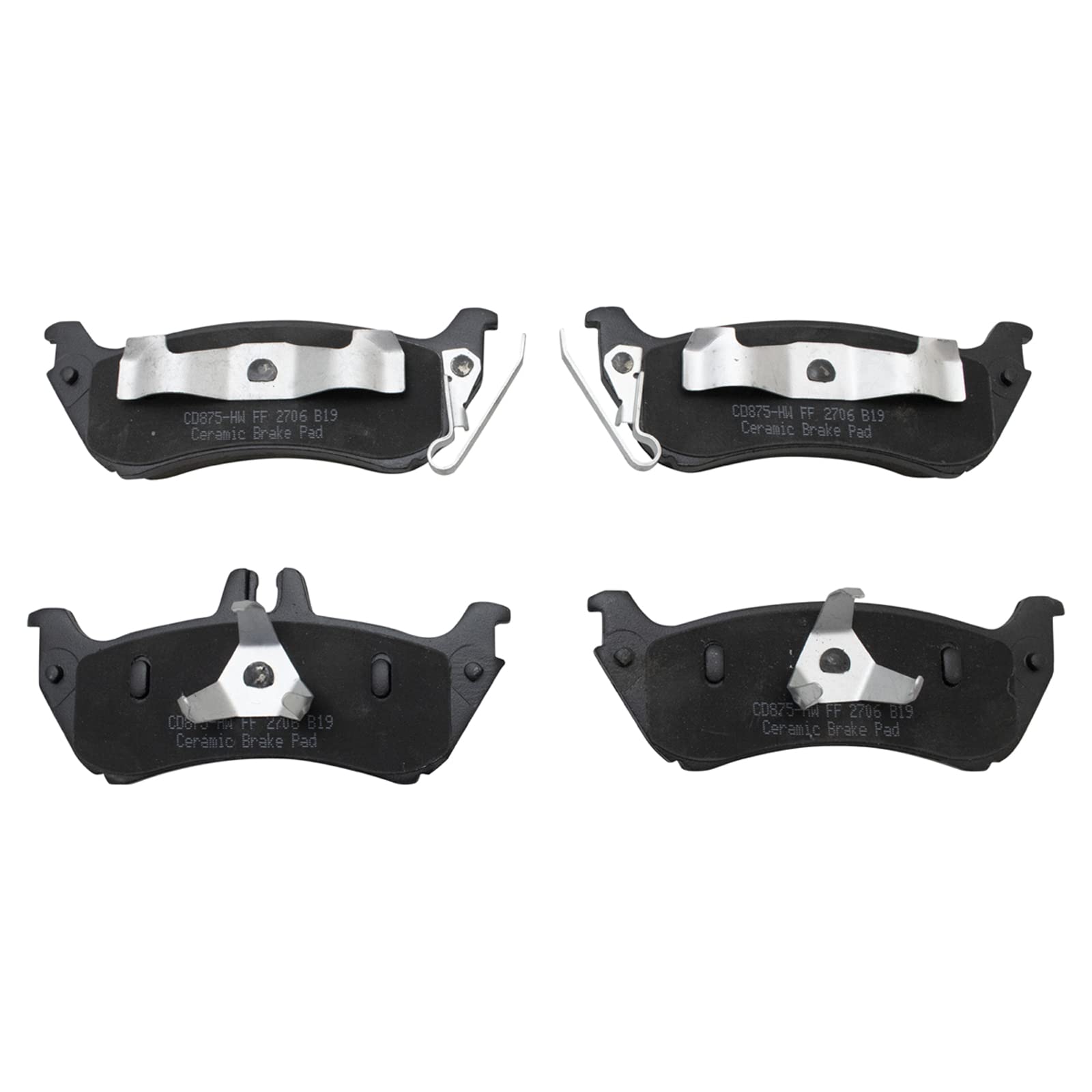 TRQ Rear Brake Pads Ceramic Compatible with 1998-2003 Mercedes-Benz ML320 2003-2005 ML350 1999 ML430