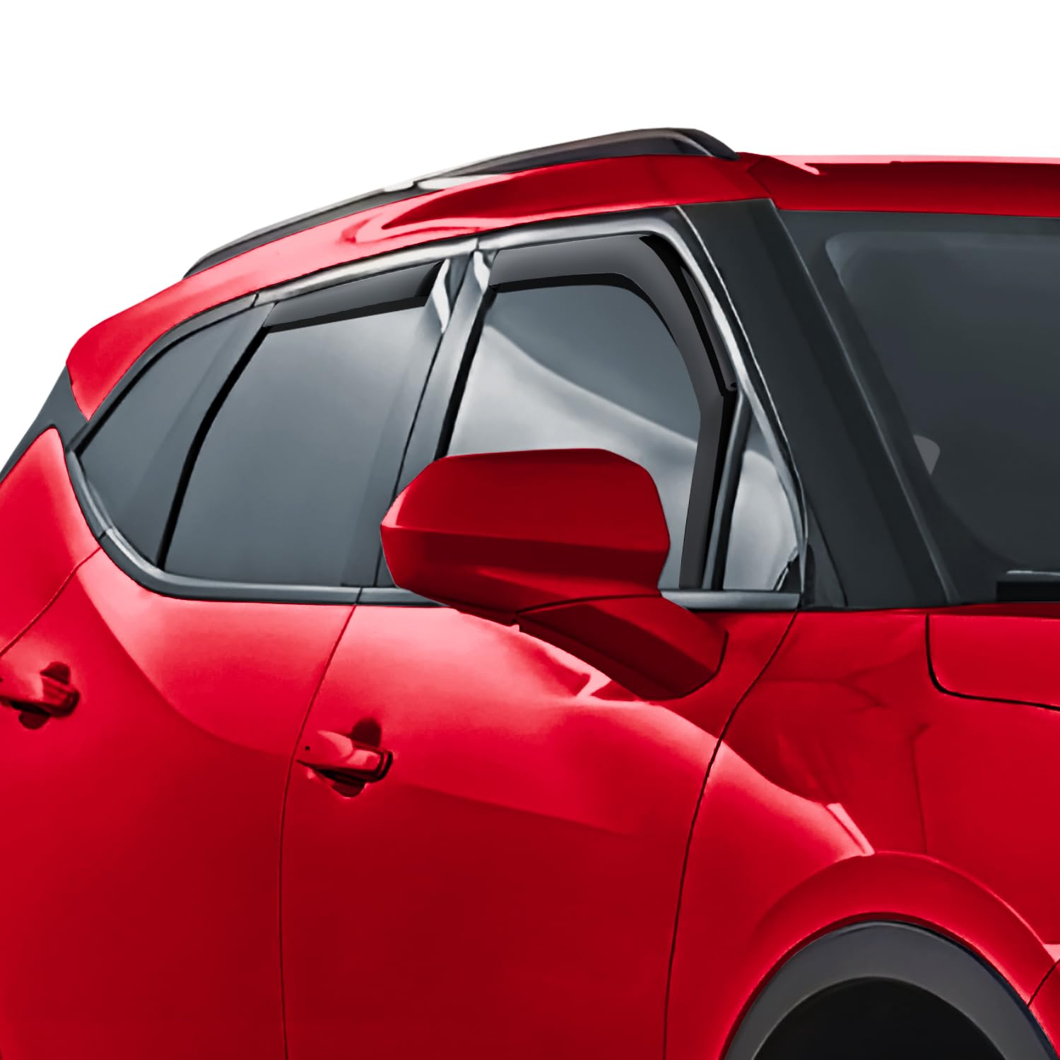 Voron Glass Rain Guards for Chevy Blazer 2019-2025, Polycarbonate Window Deflectors, Extra Durable, 4 Pieces, Model 200676