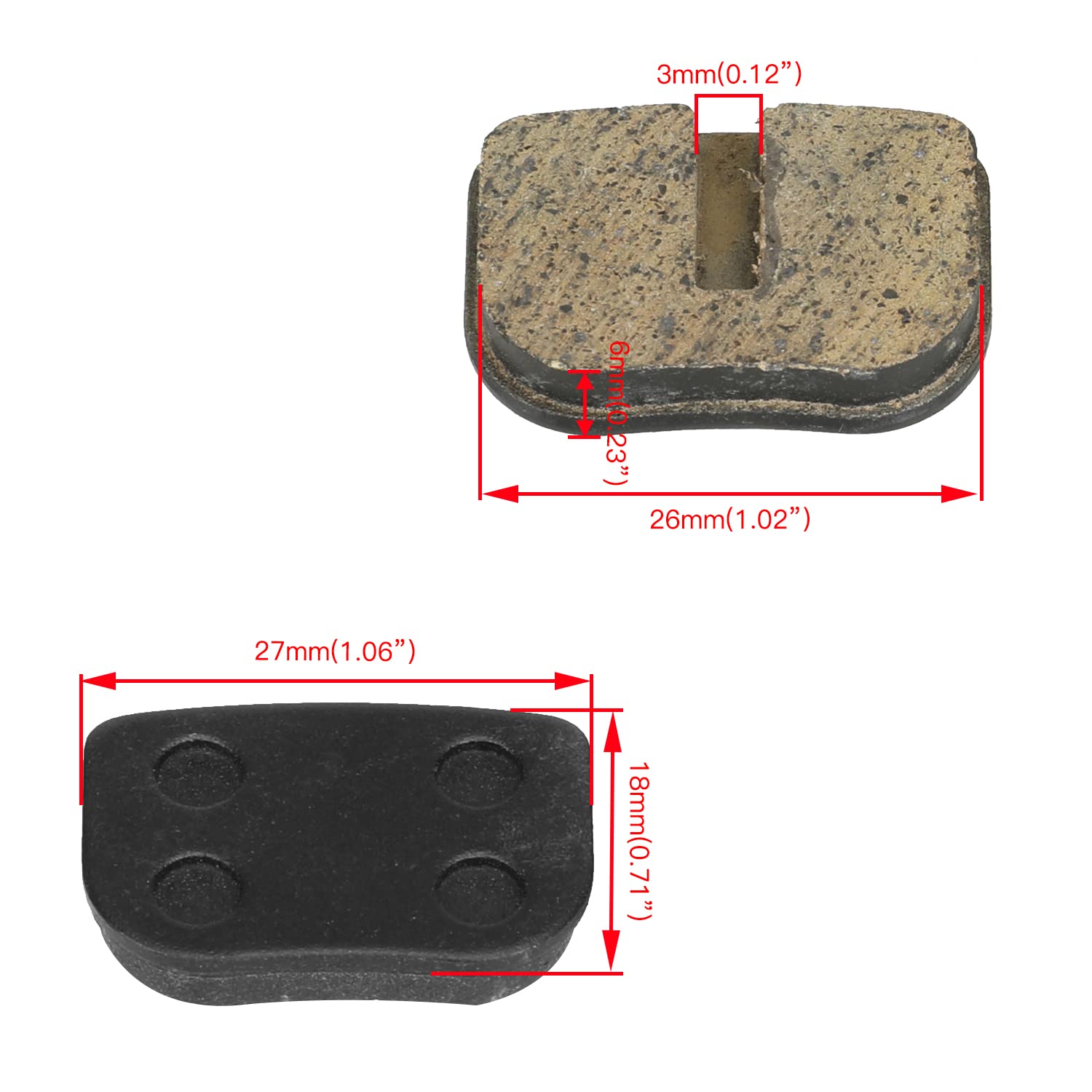 YOXUFA Mini Bike Brake Pads Disc Brake Pads for 79cc 97cc 100cc Coleman CT100U CC100X Baja Doodle Bug DB30 Motovox MBX10 Monster