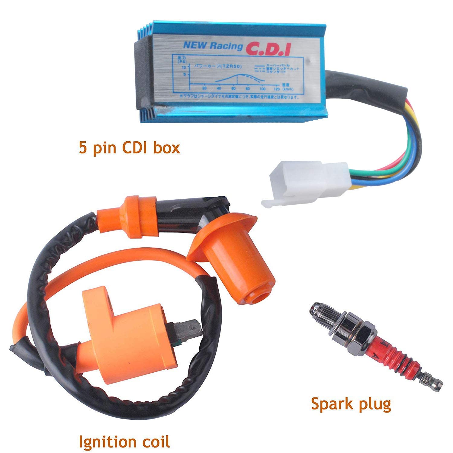 Racing Ignition Coil 5 Pins AC CDI Box for GY6 4-Stroke 50cc 70cc 90cc 110cc 125cc 150cc Scooter ATV Go Kart Moped Quad Pit Dirt