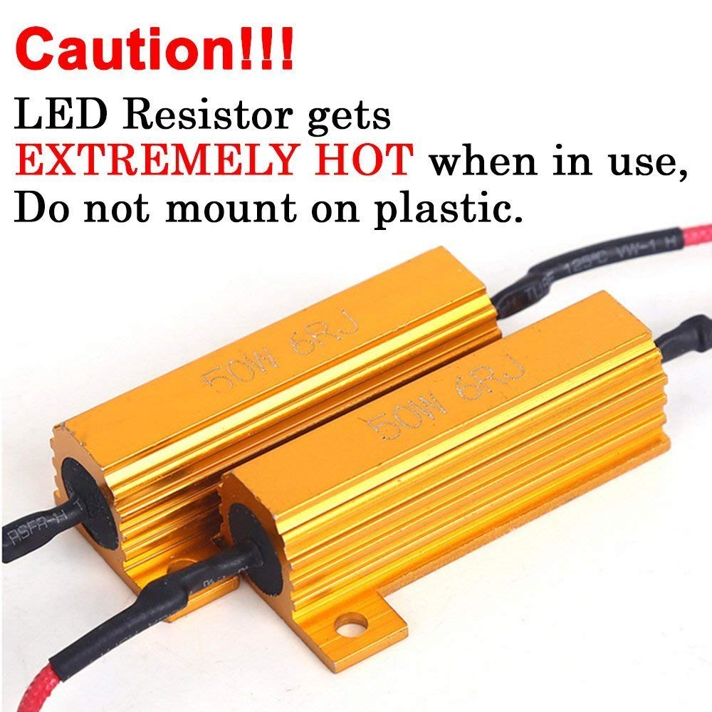 O-Nex H4 9003 Led Load Resistor Kit 50W 8Ohm Headlight Bulb Relay Harness Adapter Anti Flicker Error Decoder Warning Canceller