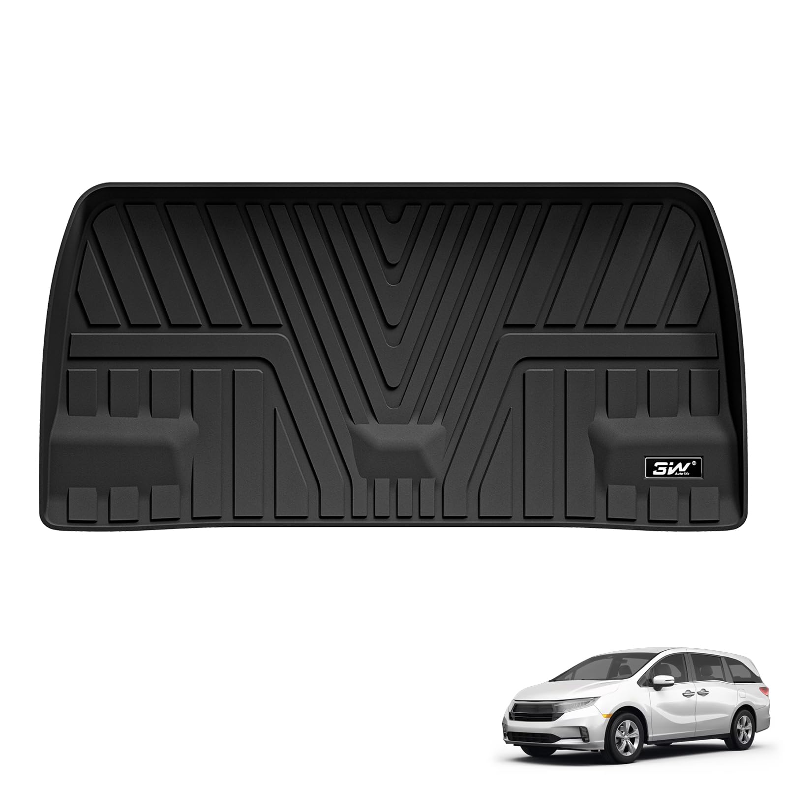 3W Cargo Liner Fit For Honda Odyssey 2025 2024 2023 2022 2021 2020 2019 2018 Custom Fit Trunk Liner Mini Passenger Van, All Weat