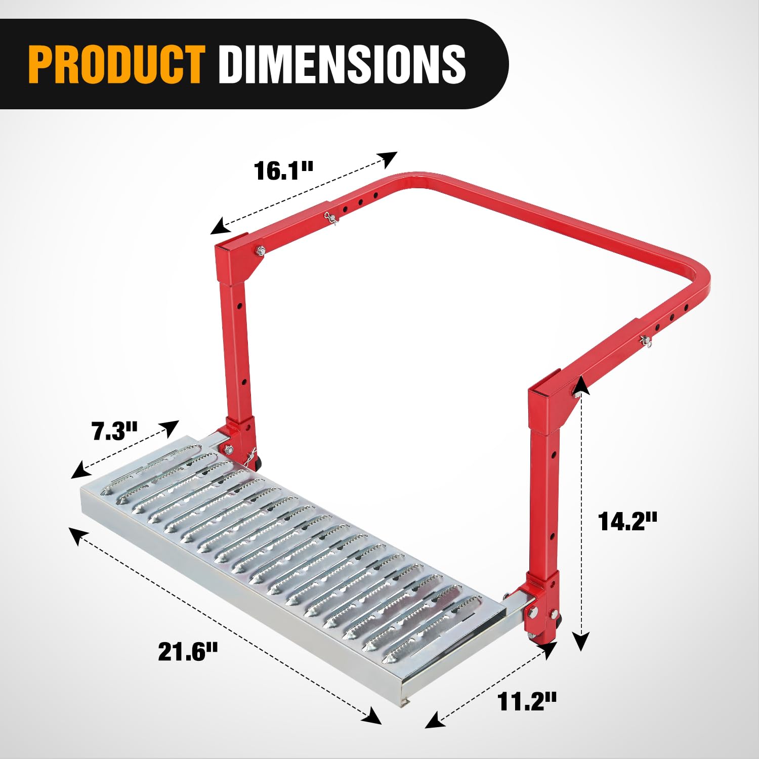 Nilight Folding Heavy Duty Tire Step Non-Slip Steel Surface Adjustable To Fit Tire From 10    To 15    Rated Up To 350 Lbs For T